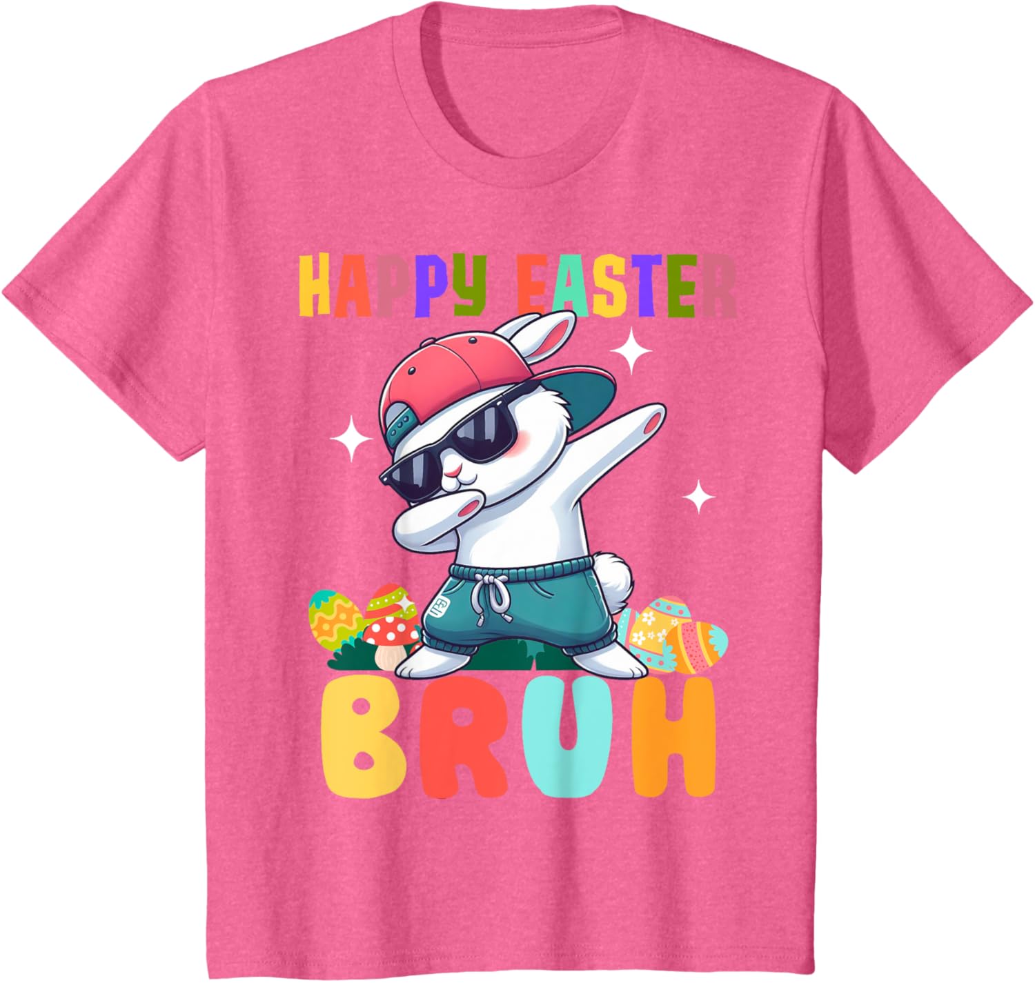 Dabbing Bunny Easter Bruh, Funny Boy Girl Kid T-Shirt