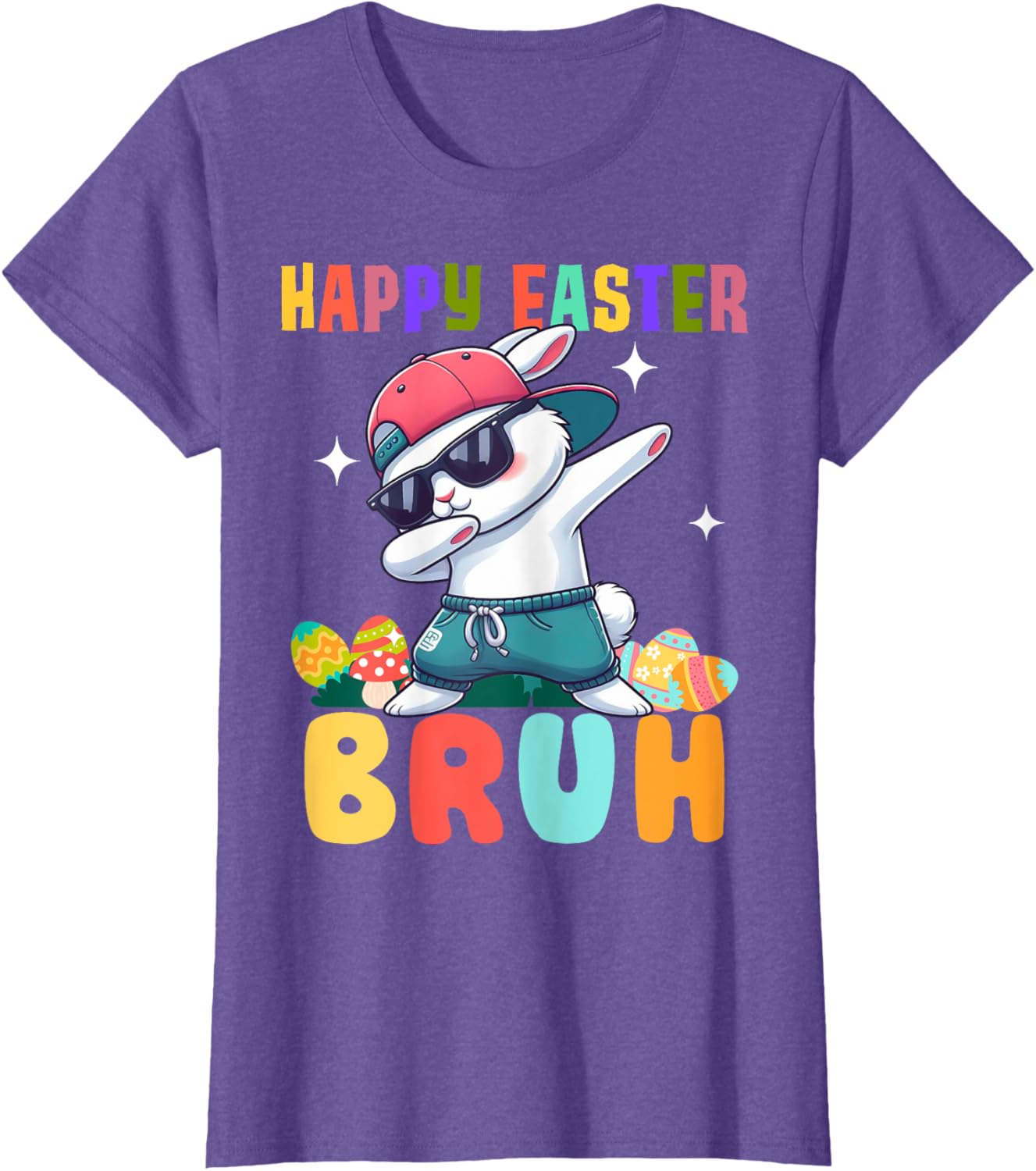 Dabbing Bunny Easter Bruh, Funny Boy Girl Kid T-Shirt