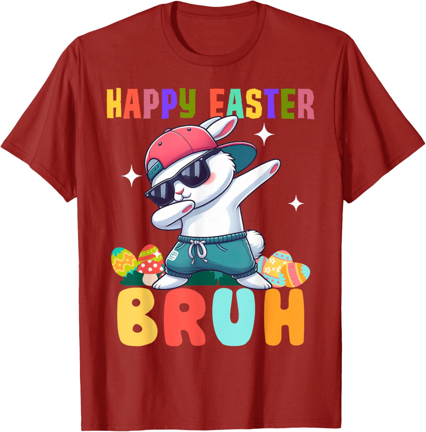 Dabbing Bunny Easter Bruh, Funny Boy Girl Kid T-Shirt