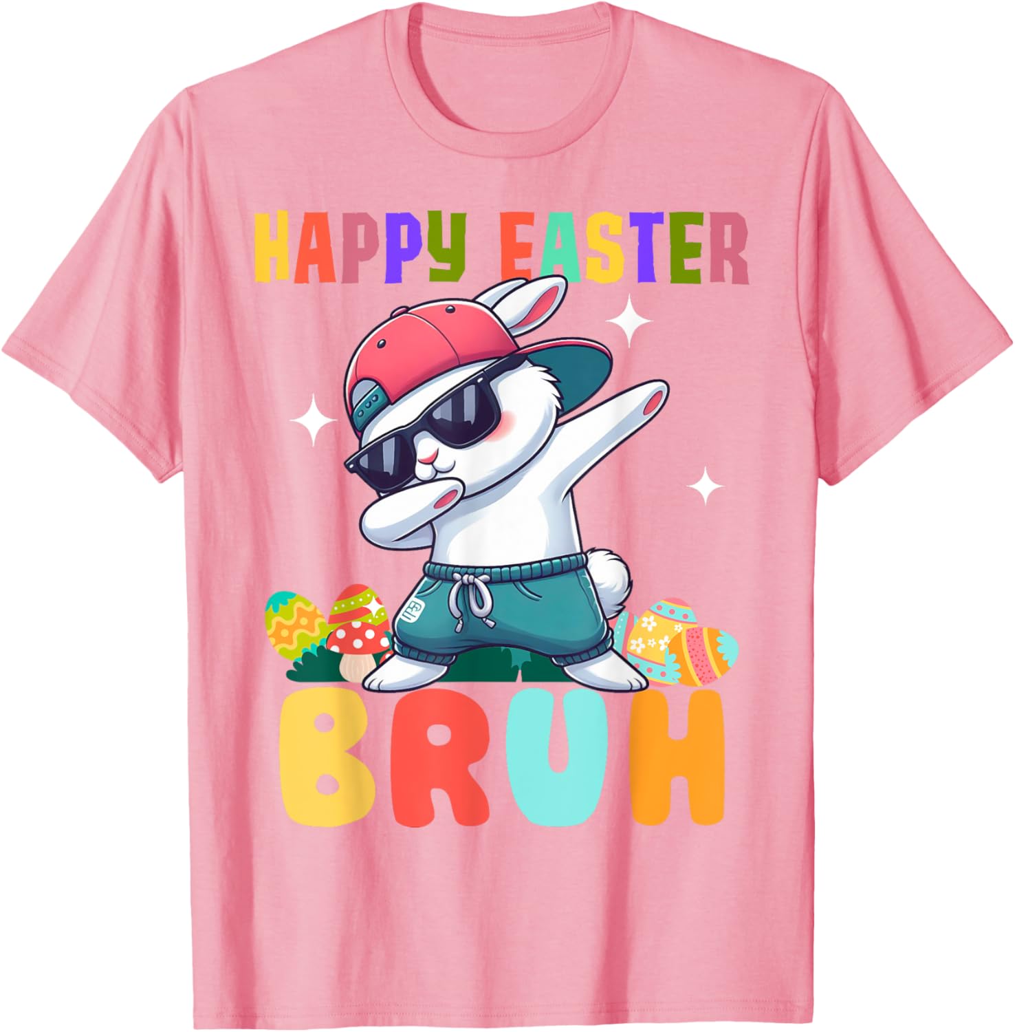 Dabbing Bunny Easter Bruh, Funny Boy Girl Kid T-Shirt