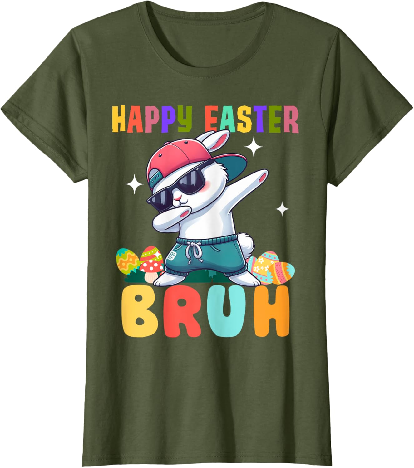 Dabbing Bunny Easter Bruh, Funny Boy Girl Kid T-Shirt