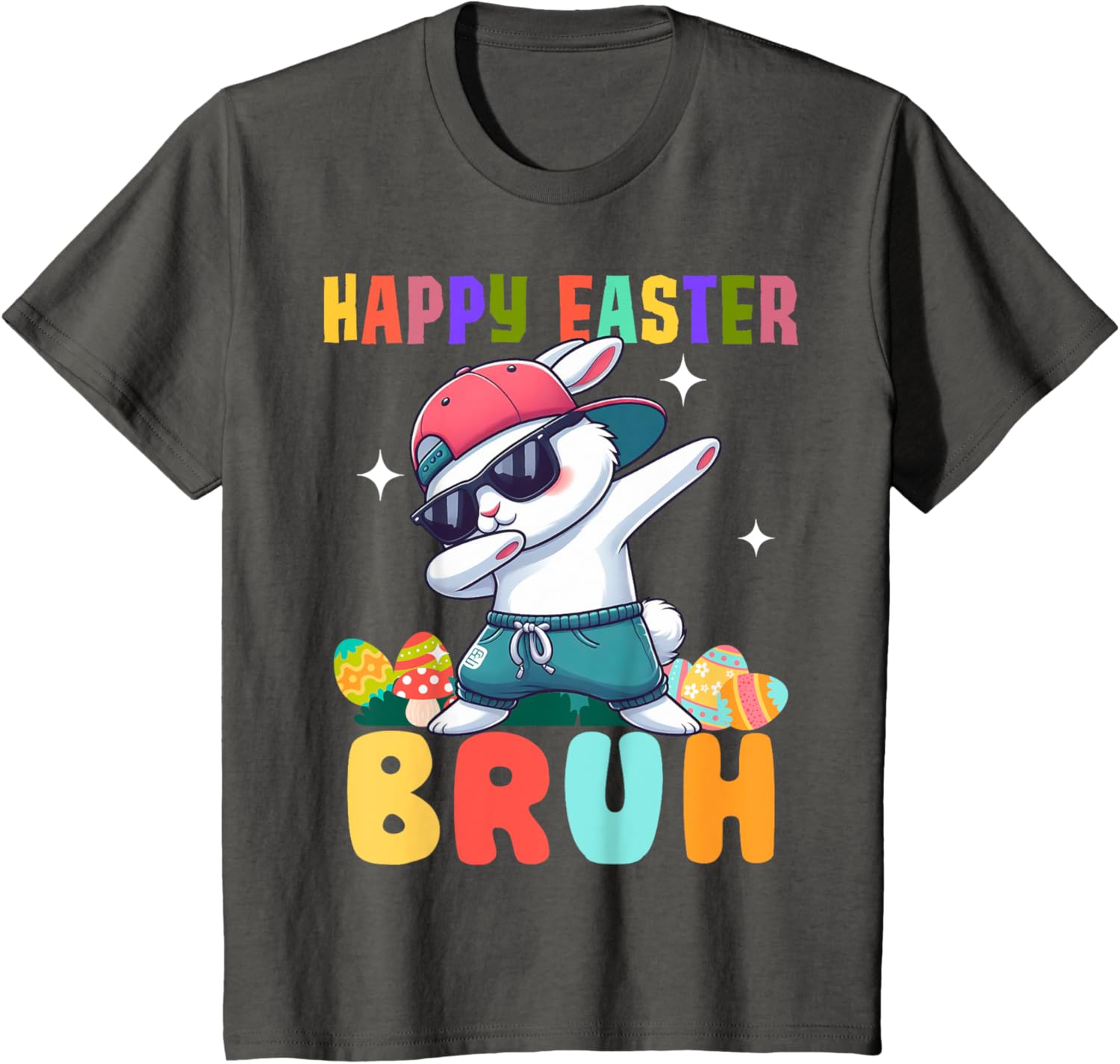 Dabbing Bunny Easter Bruh, Funny Boy Girl Kid T-Shirt