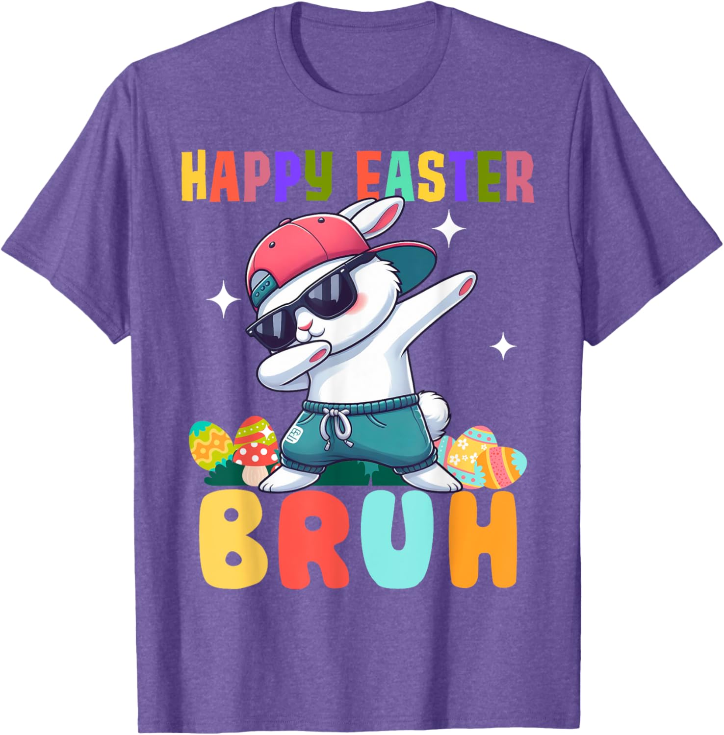 Dabbing Bunny Easter Bruh, Funny Boy Girl Kid T-Shirt