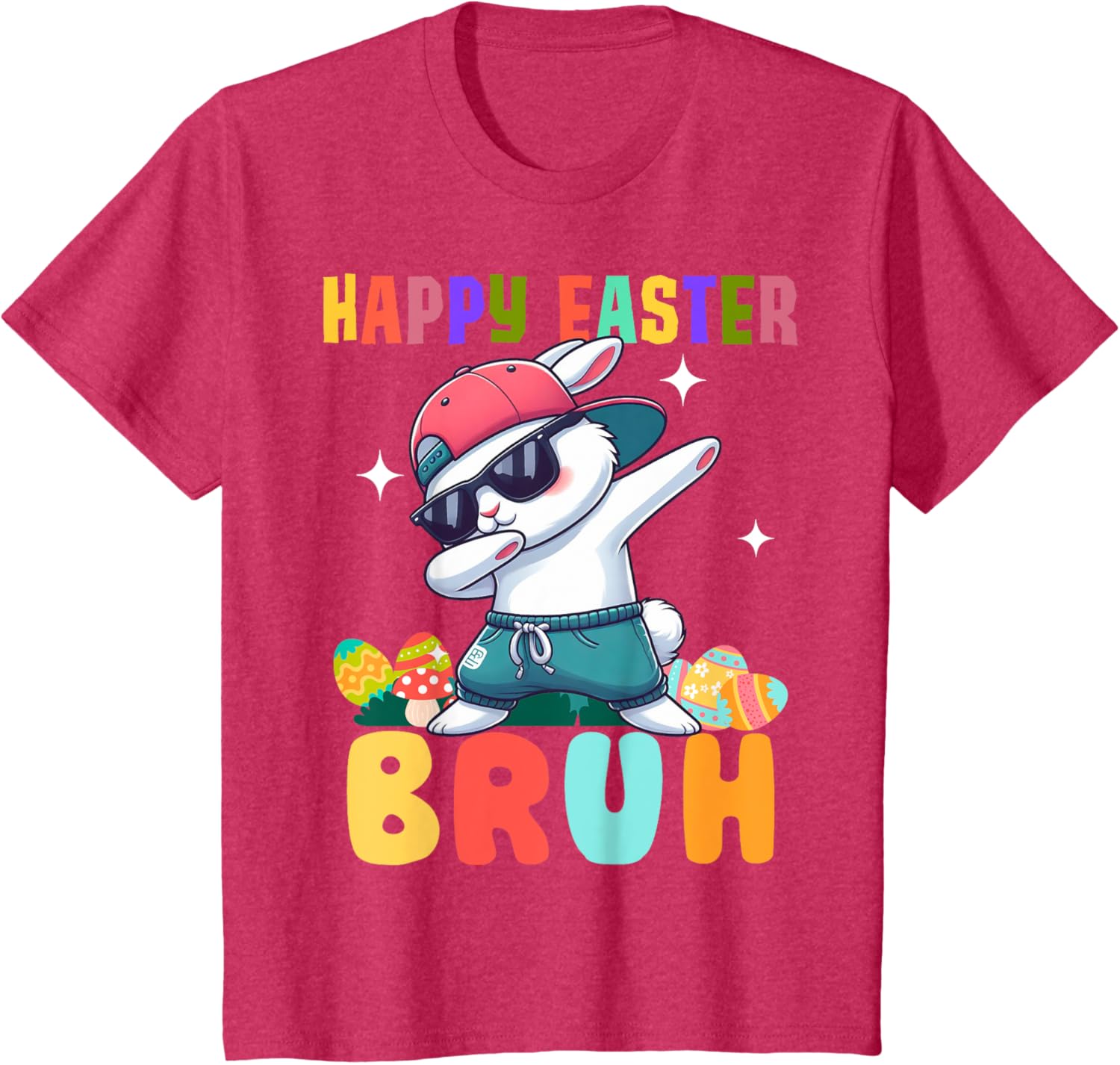 Dabbing Bunny Easter Bruh, Funny Boy Girl Kid T-Shirt