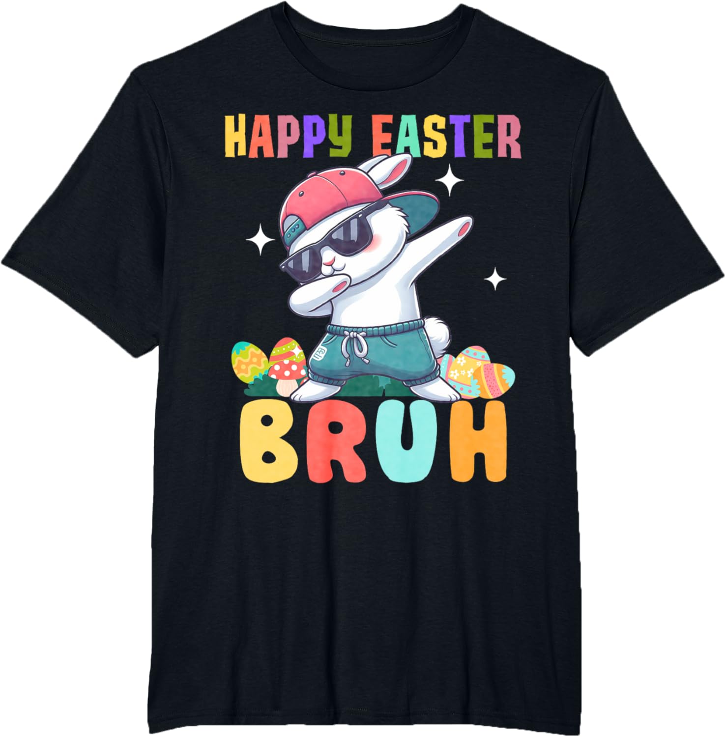 Dabbing Bunny Easter Bruh, Funny Boy Girl Kid T-Shirt