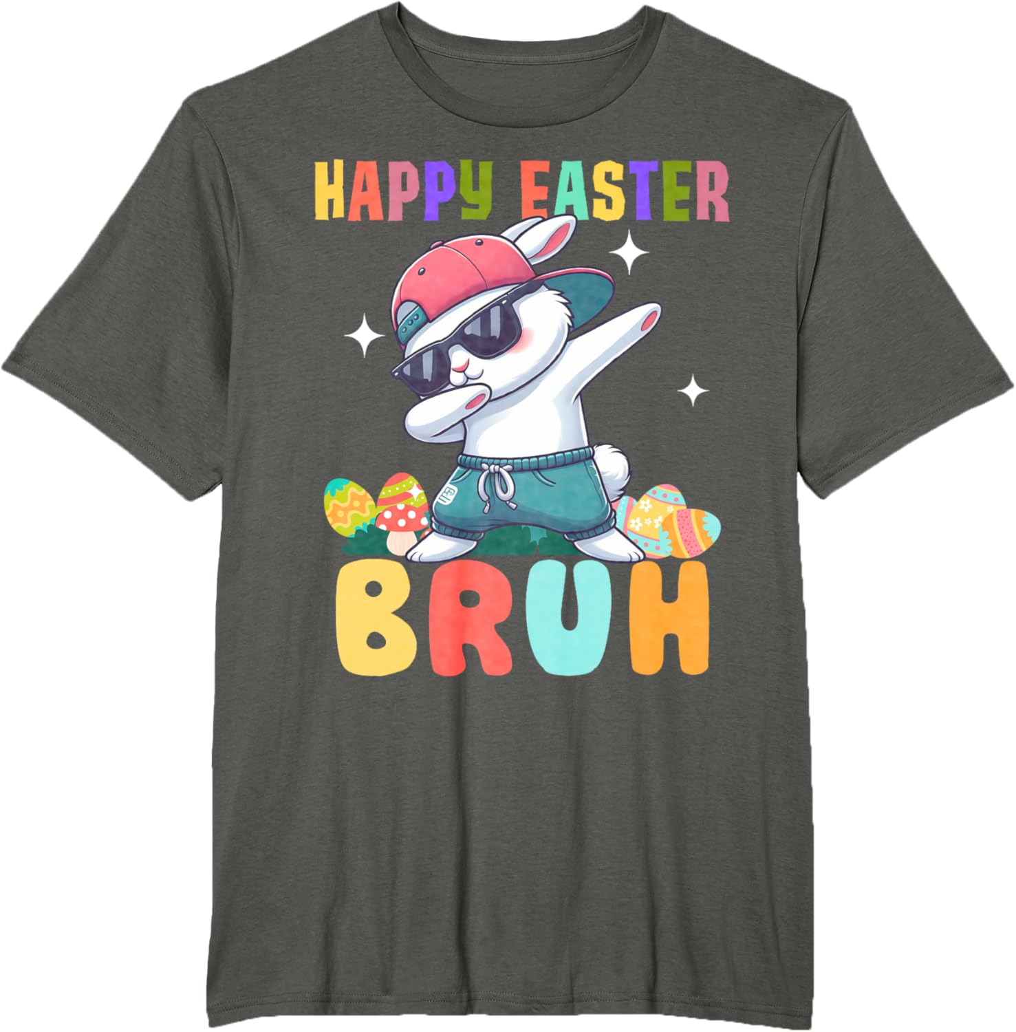 Dabbing Bunny Easter Bruh, Funny Boy Girl Kid T-Shirt