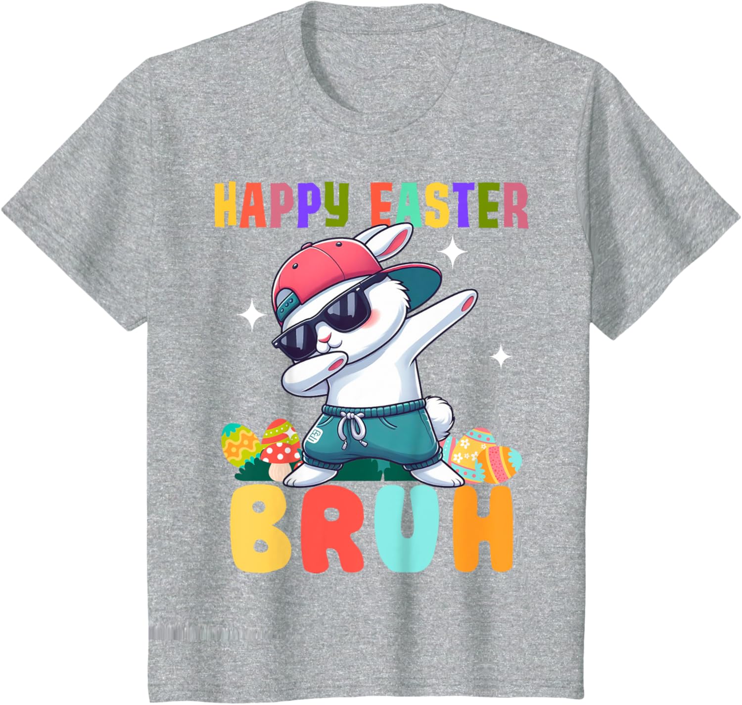 Dabbing Bunny Easter Bruh, Funny Boy Girl Kid T-Shirt