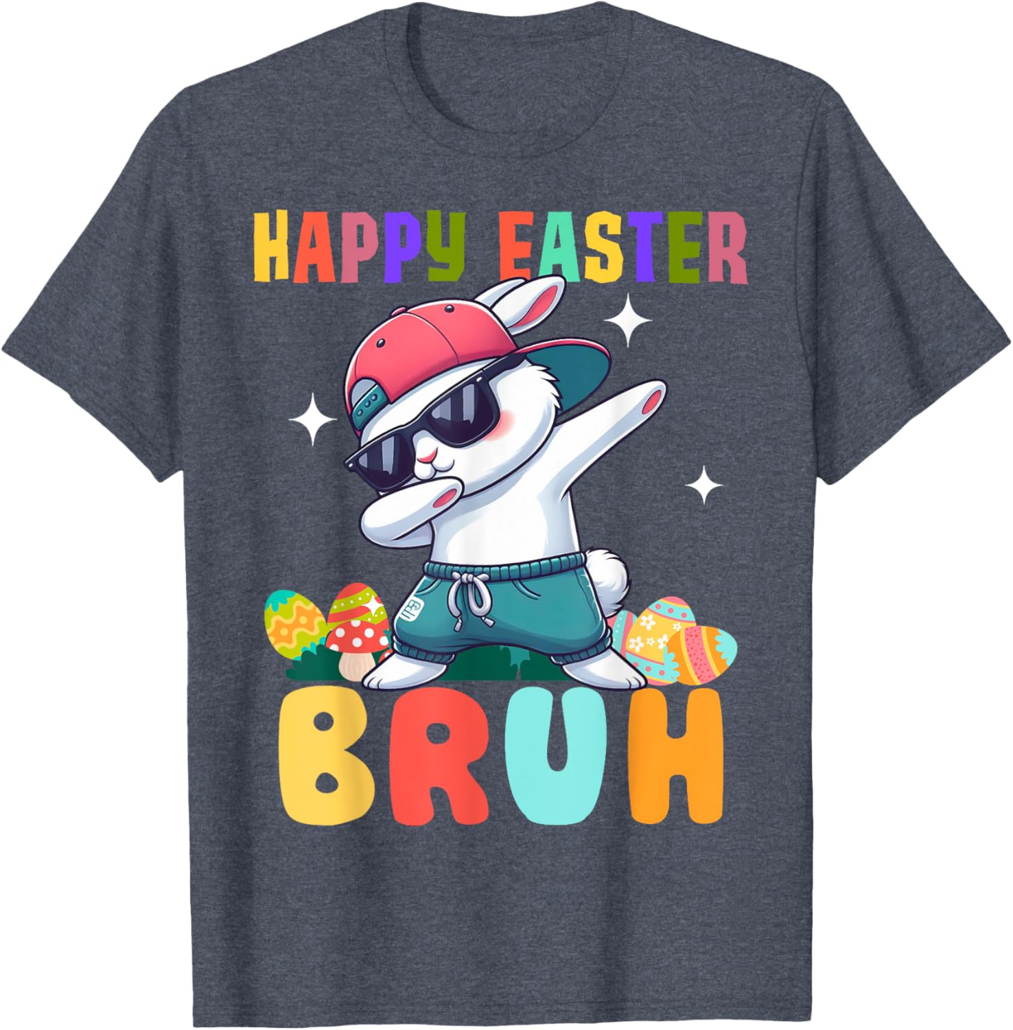 Dabbing Bunny Easter Bruh, Funny Boy Girl Kid T-Shirt