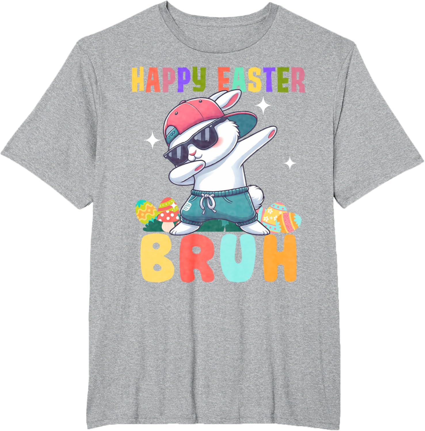 Dabbing Bunny Easter Bruh, Funny Boy Girl Kid T-Shirt