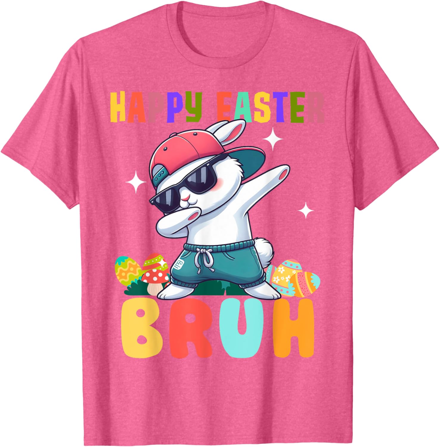 Dabbing Bunny Easter Bruh, Funny Boy Girl Kid T-Shirt