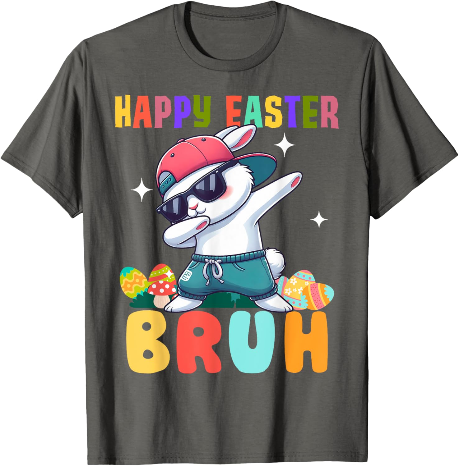 Dabbing Bunny Easter Bruh, Funny Boy Girl Kid T-Shirt