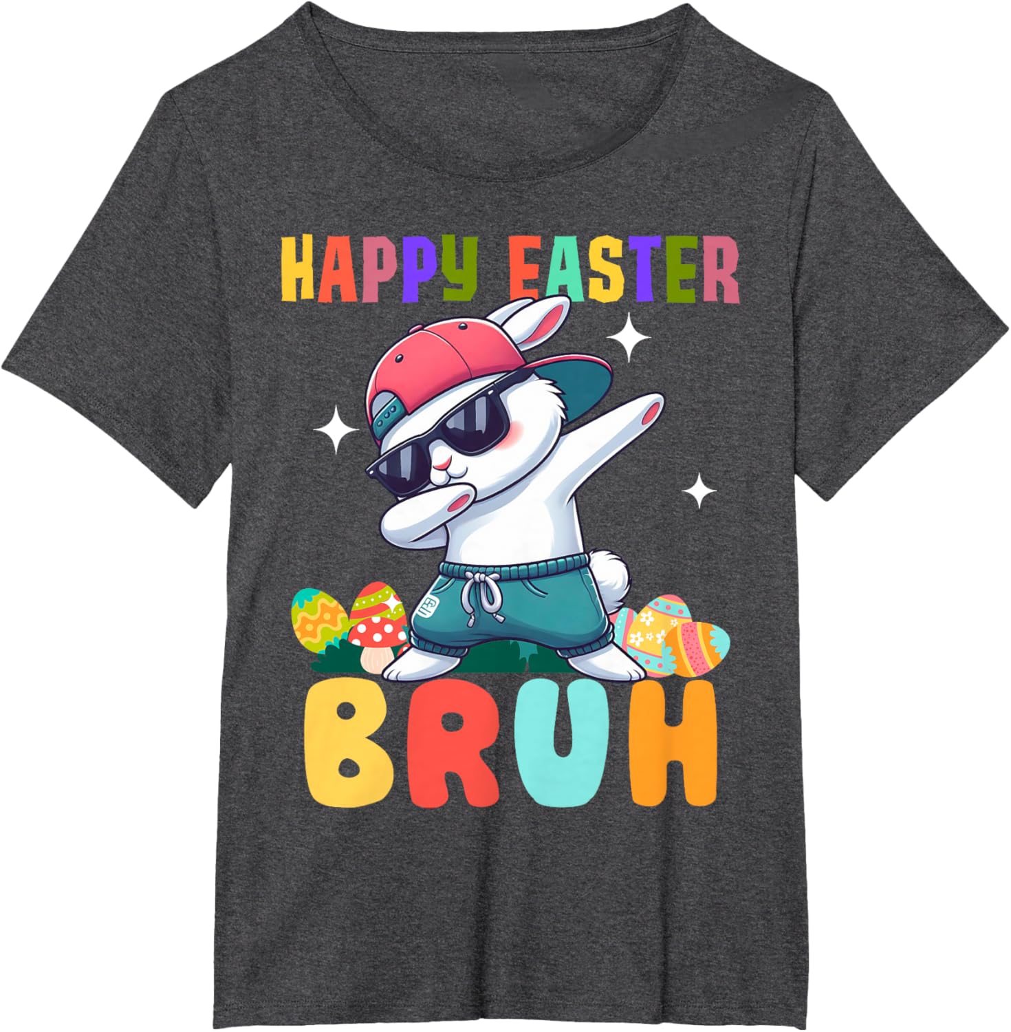 Dabbing Bunny Easter Bruh, Funny Boy Girl Kid T-Shirt