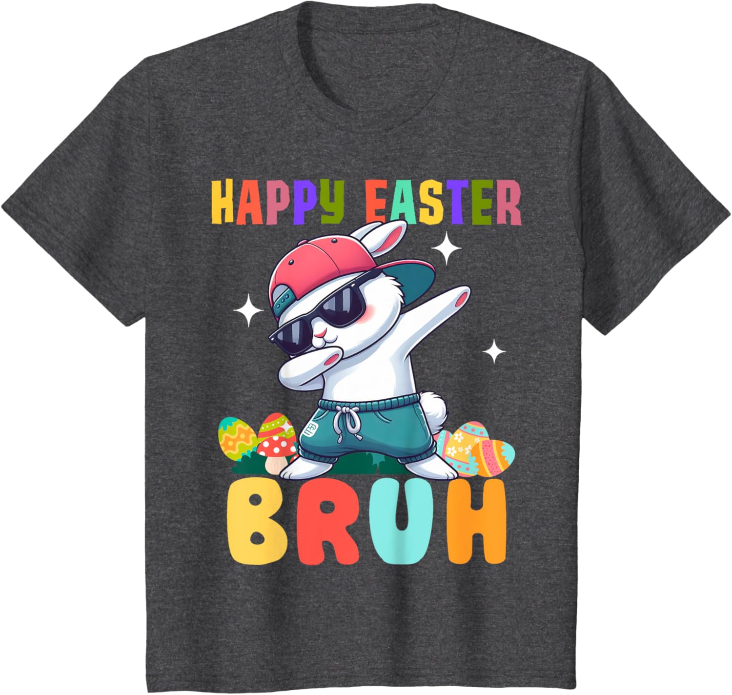 Dabbing Bunny Easter Bruh, Funny Boy Girl Kid T-Shirt