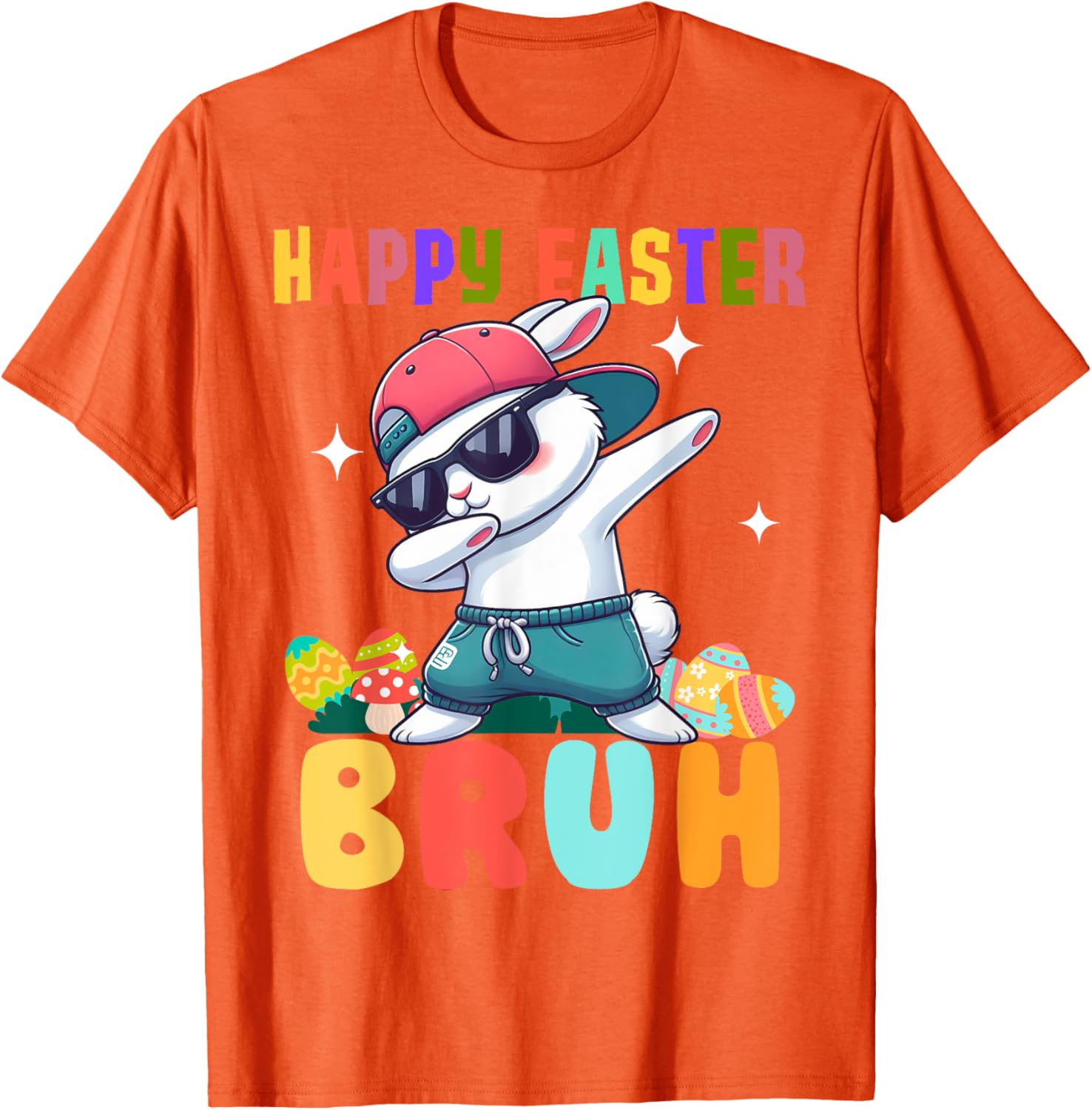 Dabbing Bunny Easter Bruh, Funny Boy Girl Kid T-Shirt