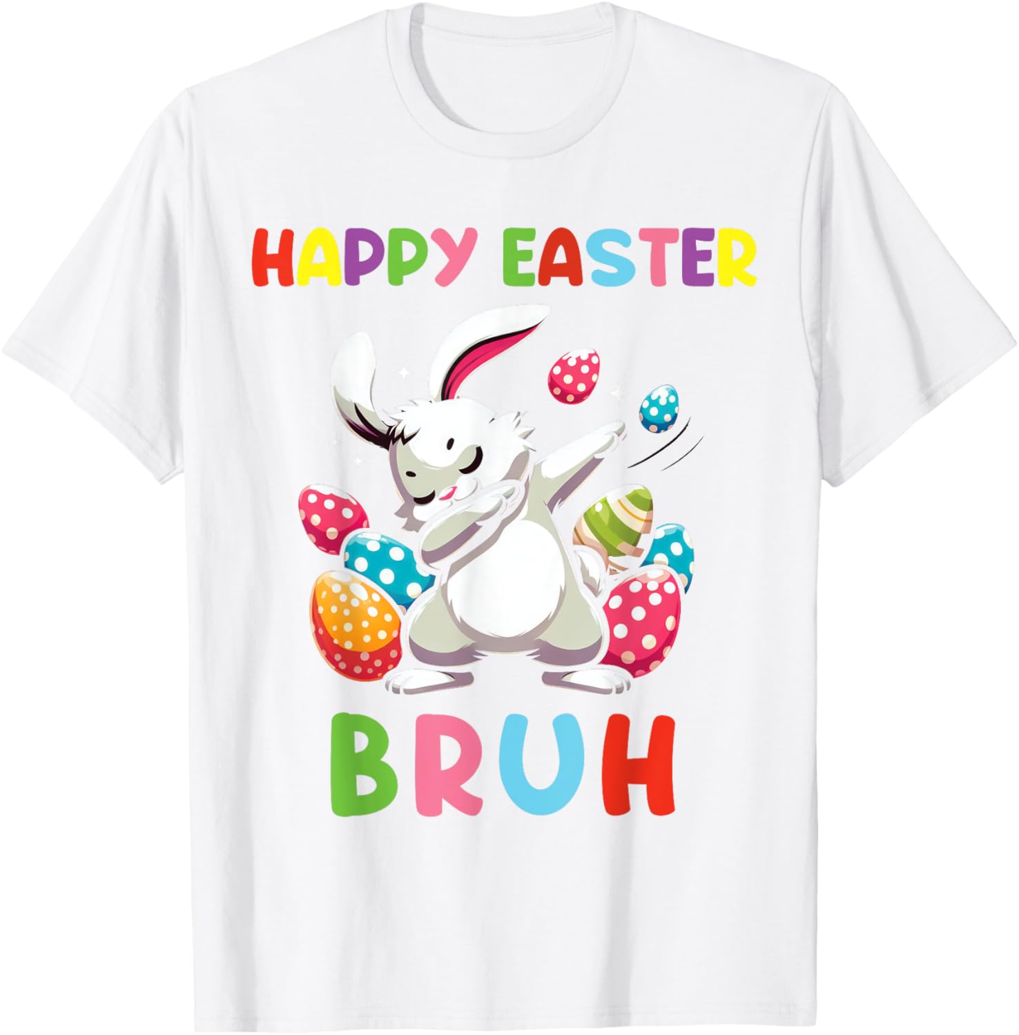 Dabbing Bunny Easter Bruh, Funny Kid T-Shirt