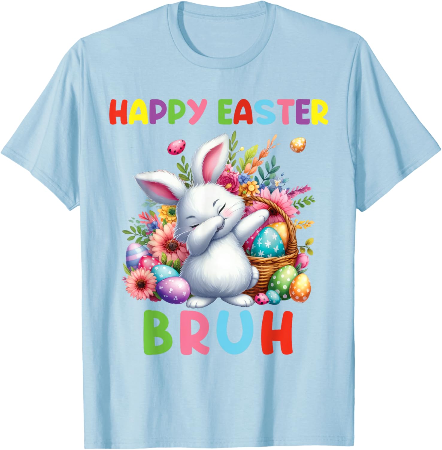 Dabbing Bunny Easter Bruh, Funny Kid T-Shirt