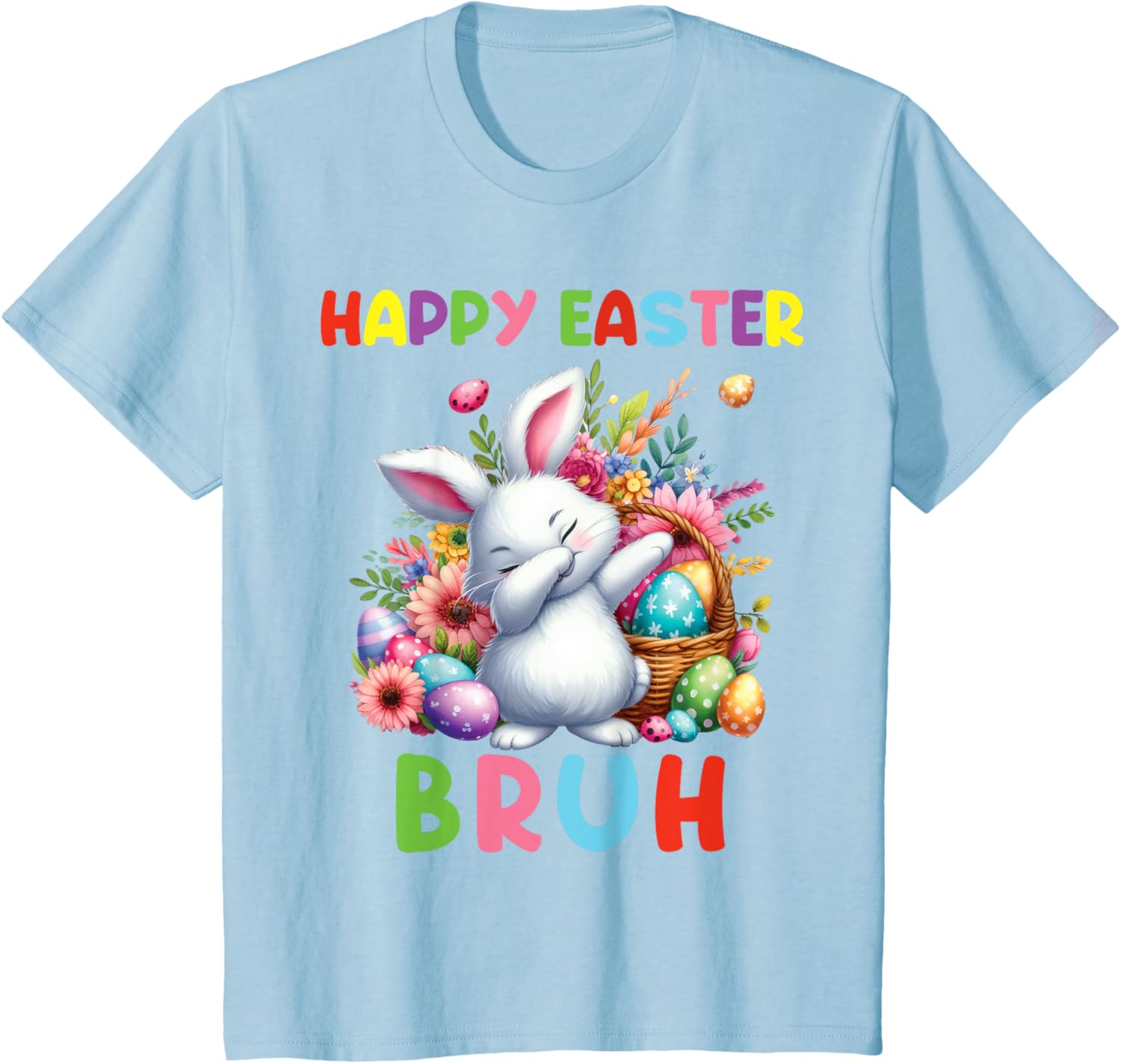 Dabbing Bunny Easter Bruh, Funny Kid T-Shirt