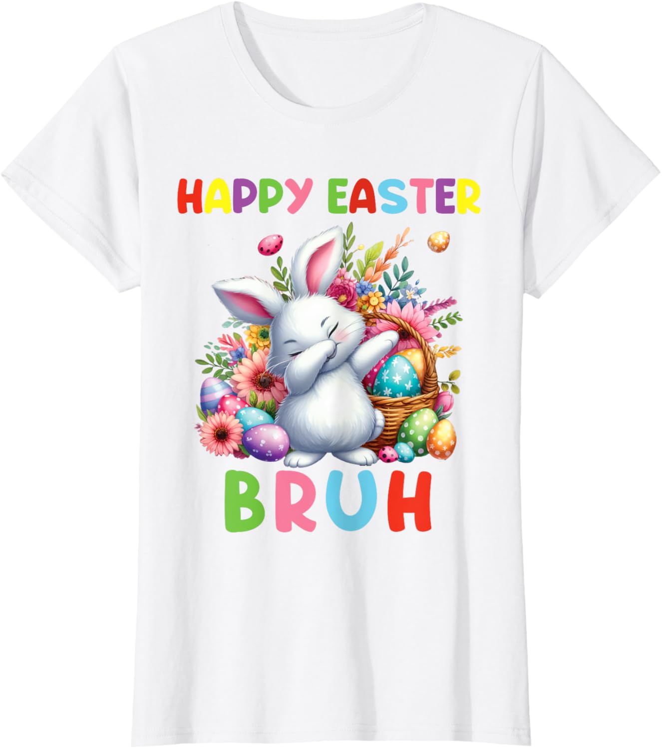 Dabbing Bunny Easter Bruh, Funny Kid T-Shirt