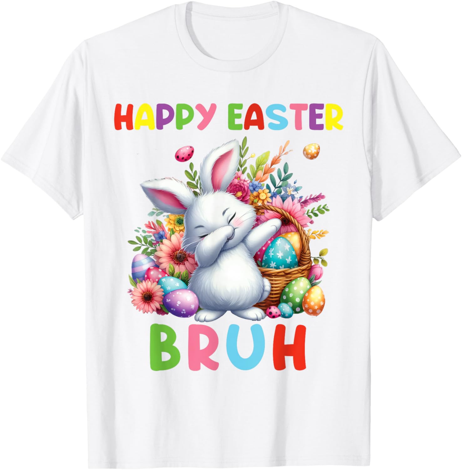 Dabbing Bunny Easter Bruh, Funny Kid T-Shirt