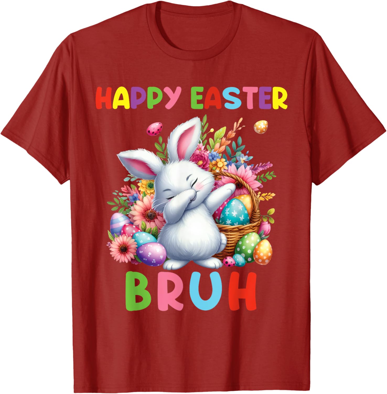 Dabbing Bunny Easter Bruh, Funny Kid T-Shirt