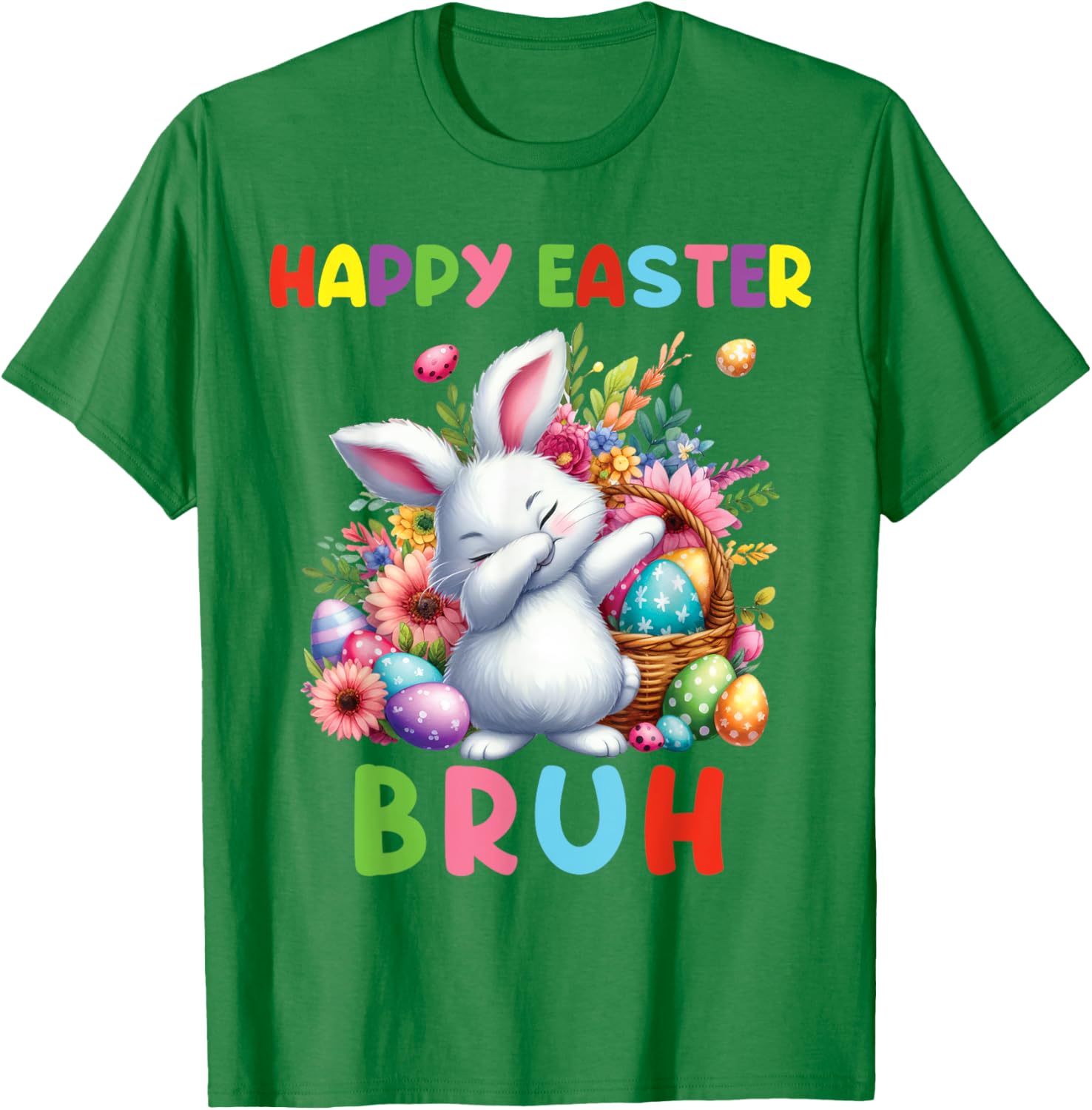 Dabbing Bunny Easter Bruh, Funny Kid T-Shirt