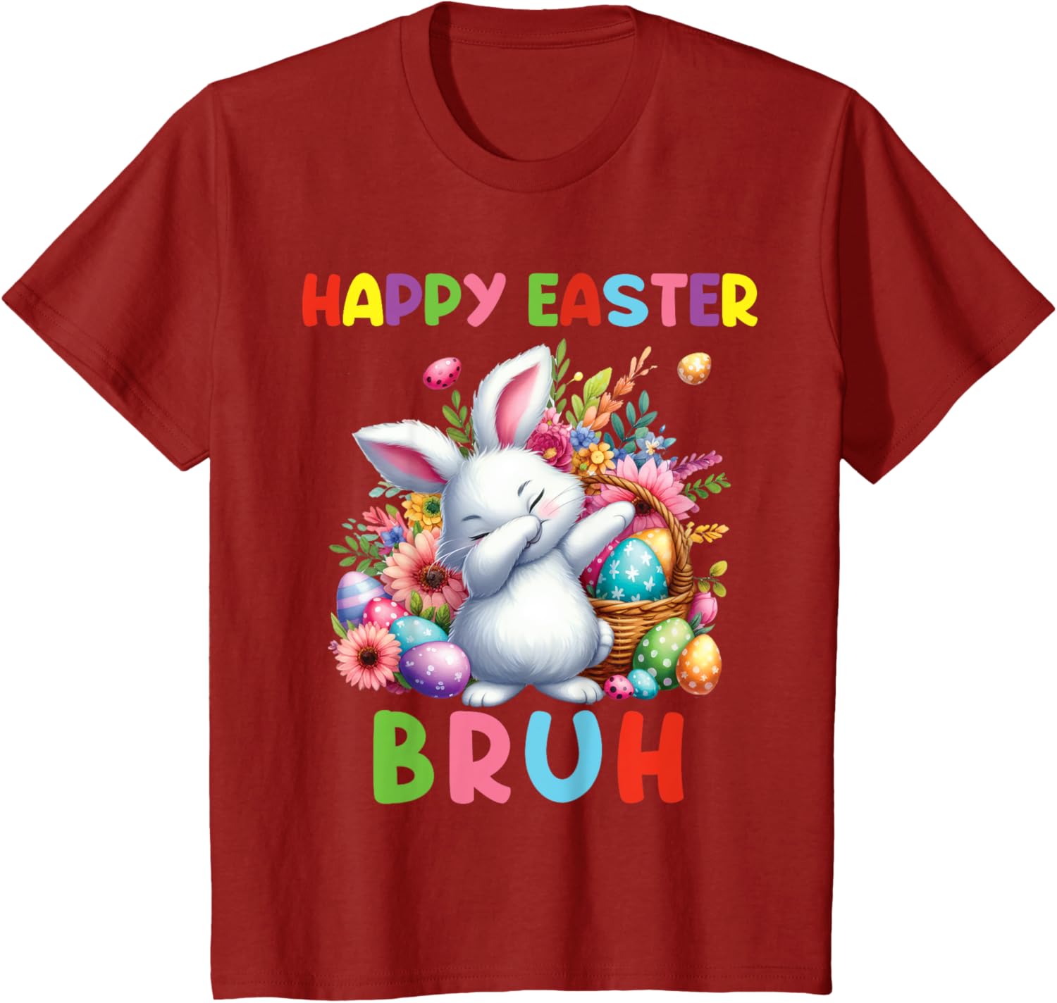 Dabbing Bunny Easter Bruh, Funny Kid T-Shirt