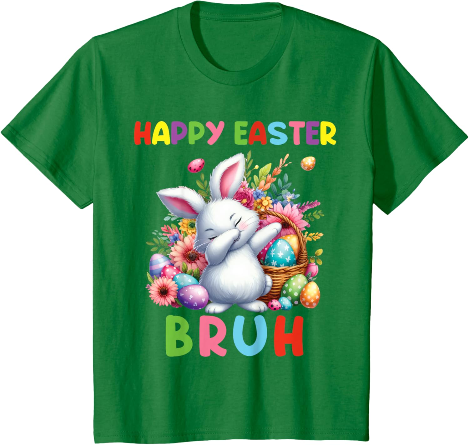 Dabbing Bunny Easter Bruh, Funny Kid T-Shirt