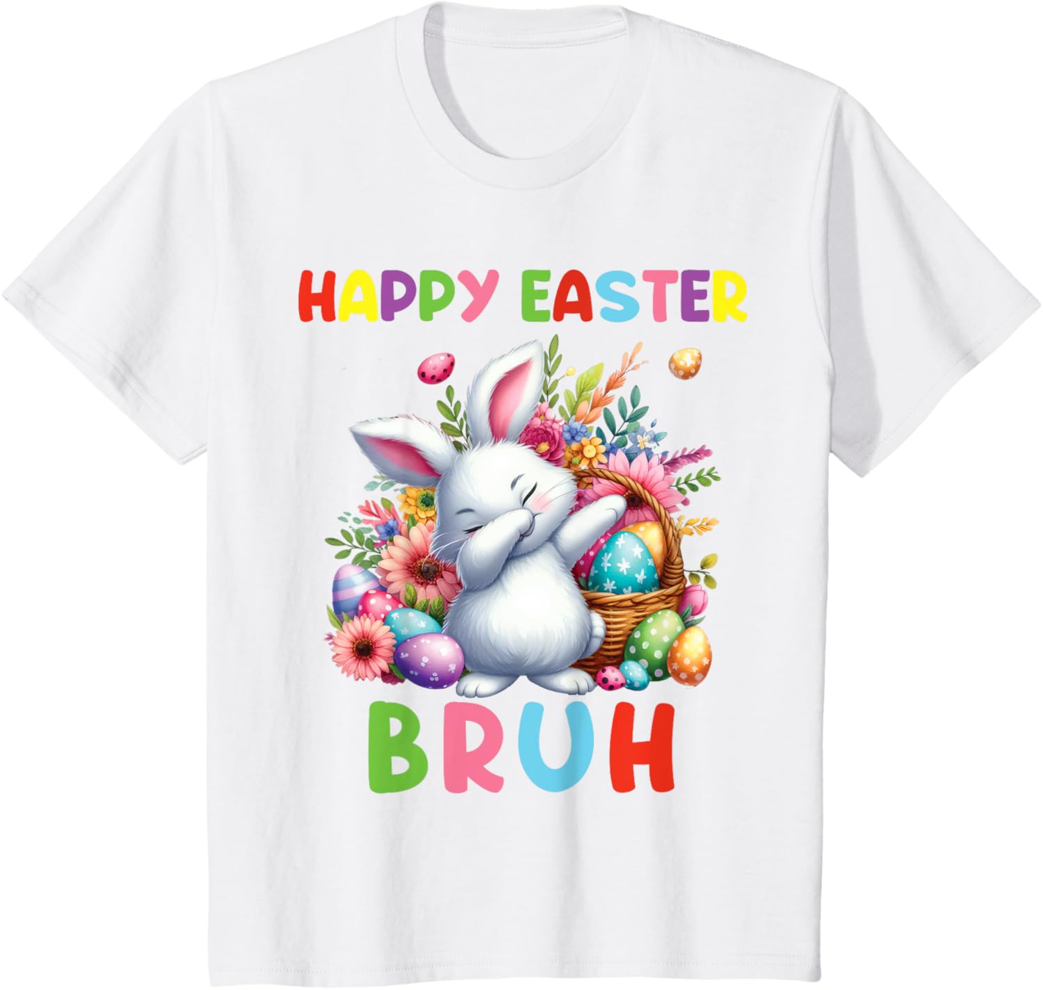 Dabbing Bunny Easter Bruh, Funny Kid T-Shirt