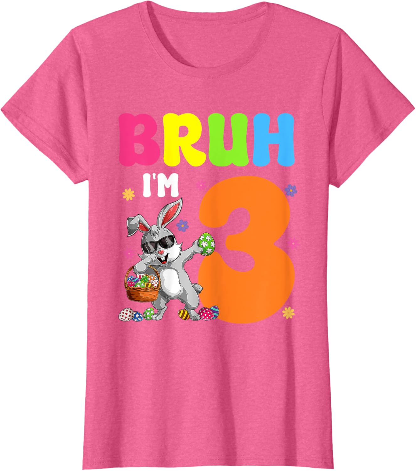 Dabbing Bunny Easter Bruh I'm 3 It's My 3rd Birthday T-Shirt