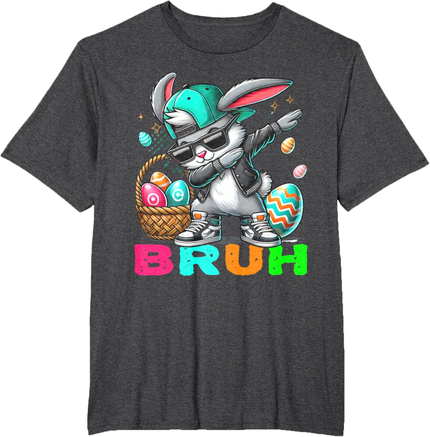 Dabbing Bunny Easter Bruh Meme Easter Day Eggs Boys Kids Men T-Shirt