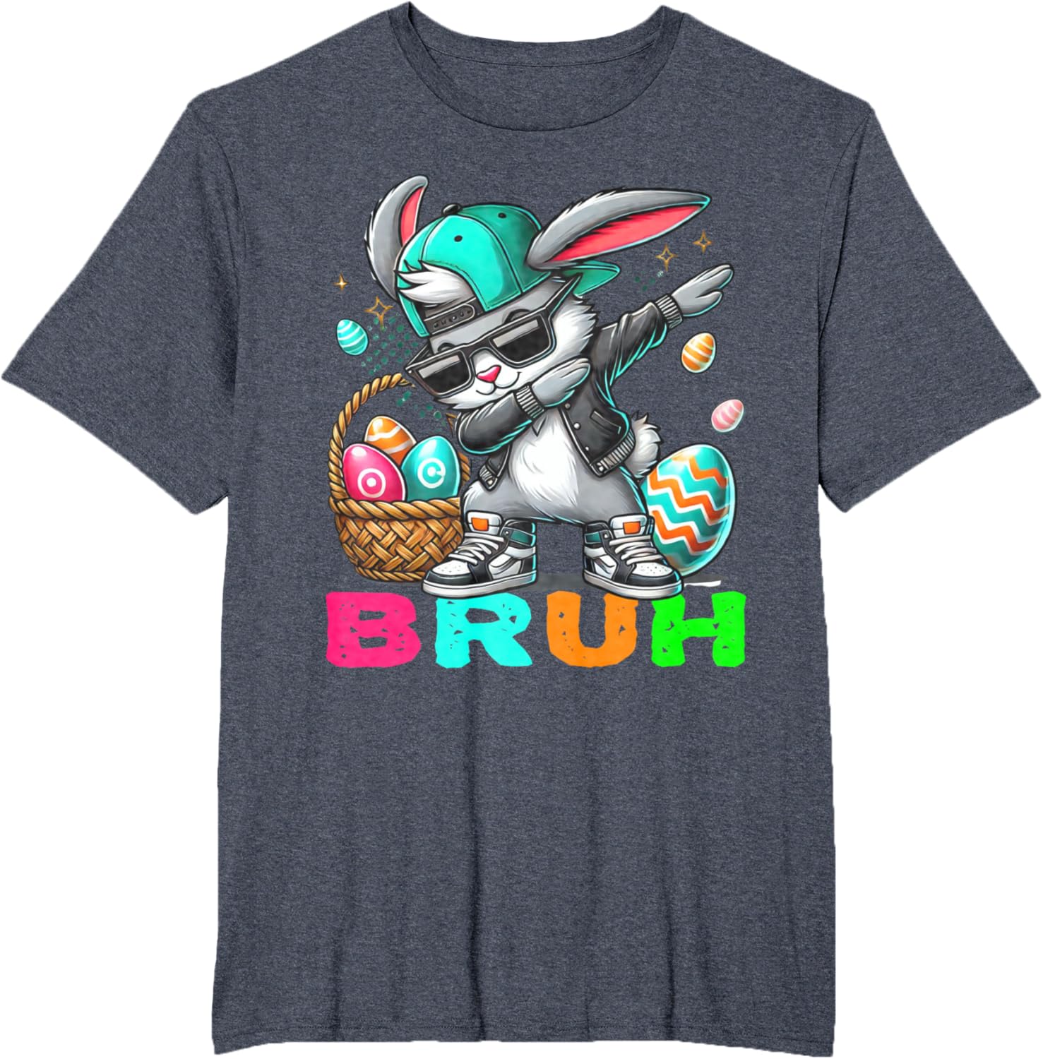 Dabbing Bunny Easter Bruh Meme Easter Day Eggs Boys Kids Men T-Shirt