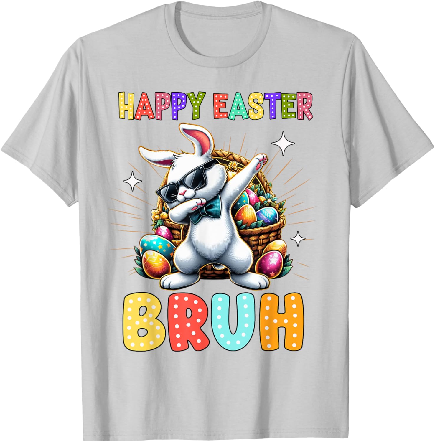 Dabbing Bunny Easter Bruh Meme Funny Saying Teens Boys Men T-Shirt