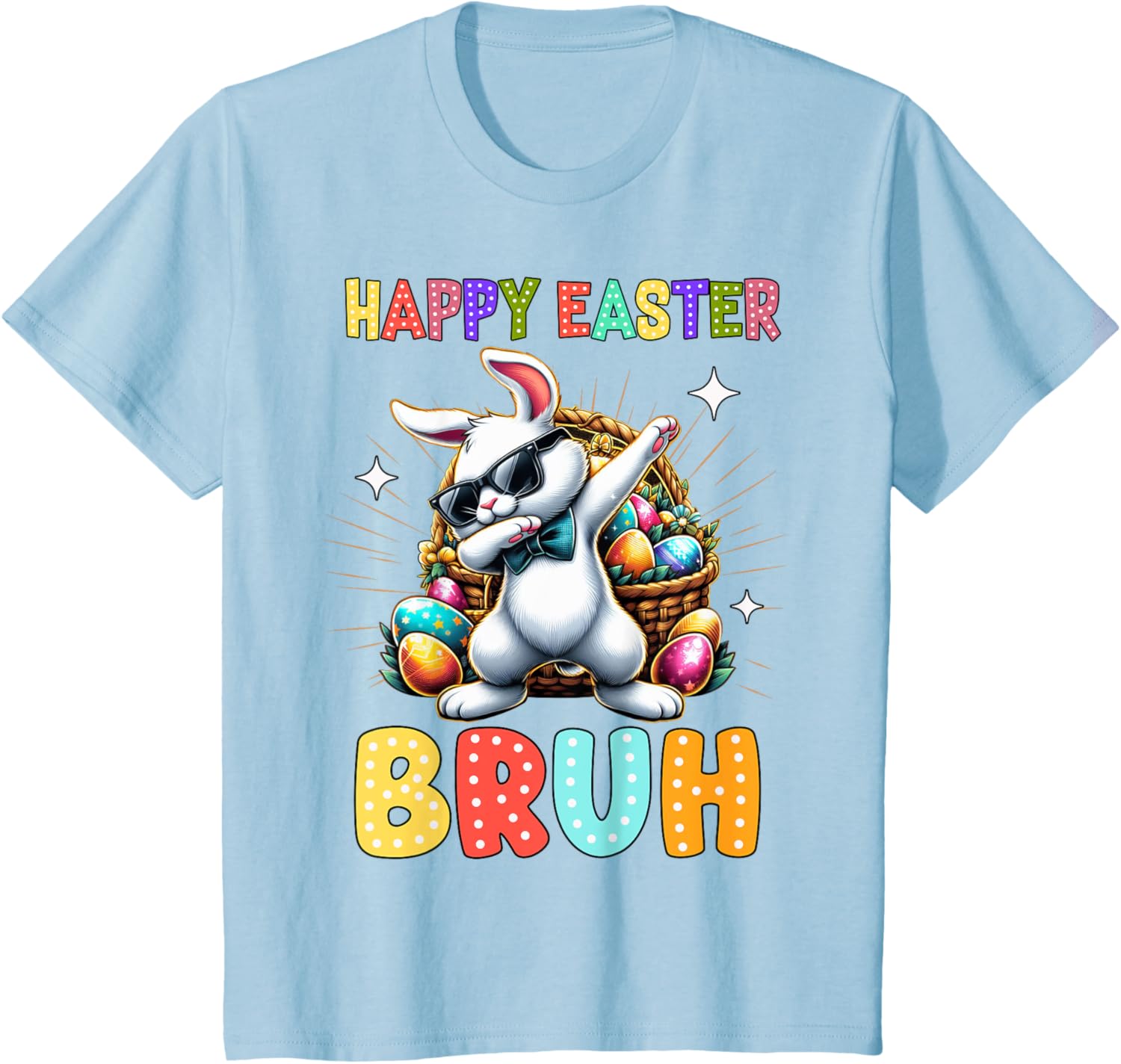 Dabbing Bunny Easter Bruh Meme Funny Saying Teens Boys Men T-Shirt