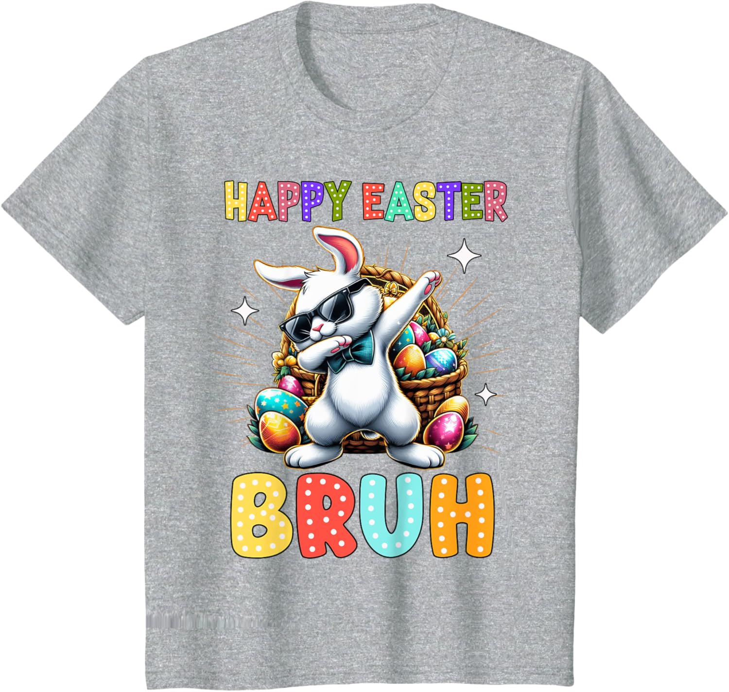 Dabbing Bunny Easter Bruh Meme Funny Saying Teens Boys Men T-Shirt