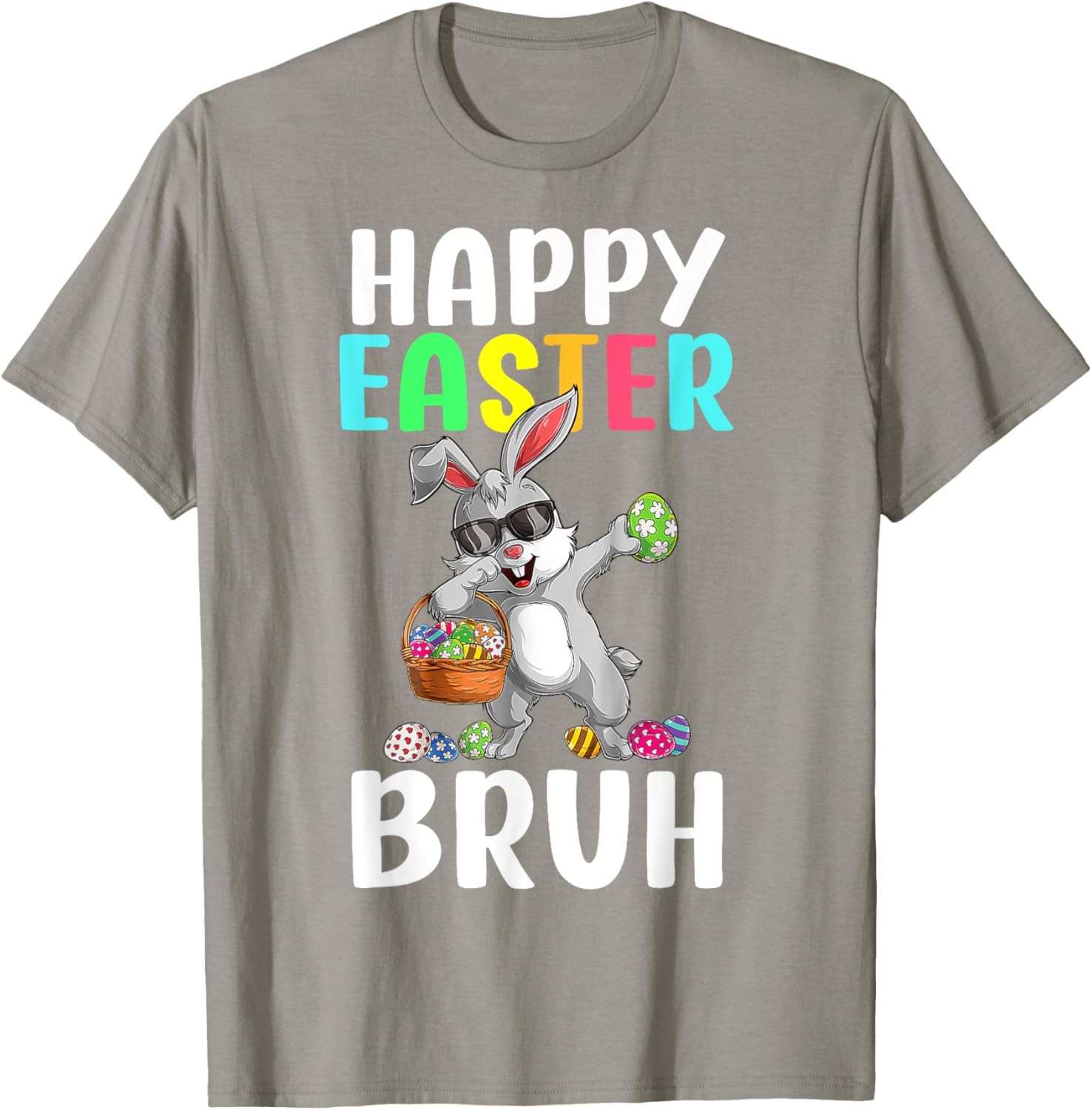 Dabbing Bunny Easter Bruh Meme Funny Saying Teens Boys Men T-Shirt