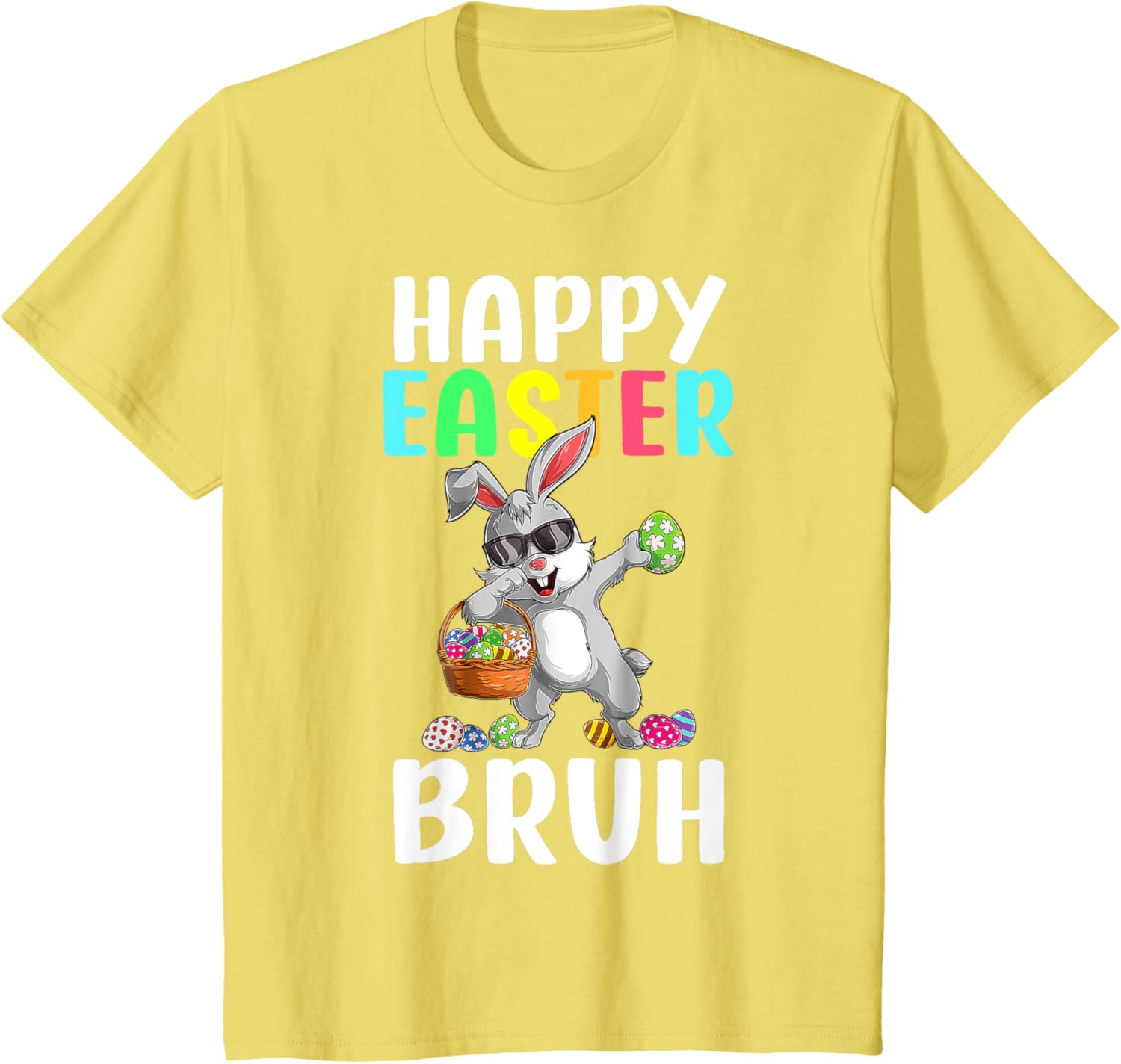 Dabbing Bunny Easter Bruh Meme Funny Saying Teens Boys Men T-Shirt