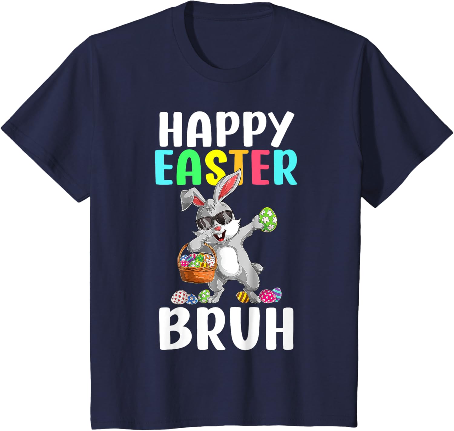 Dabbing Bunny Easter Bruh Meme Funny Saying Teens Boys Men T-Shirt