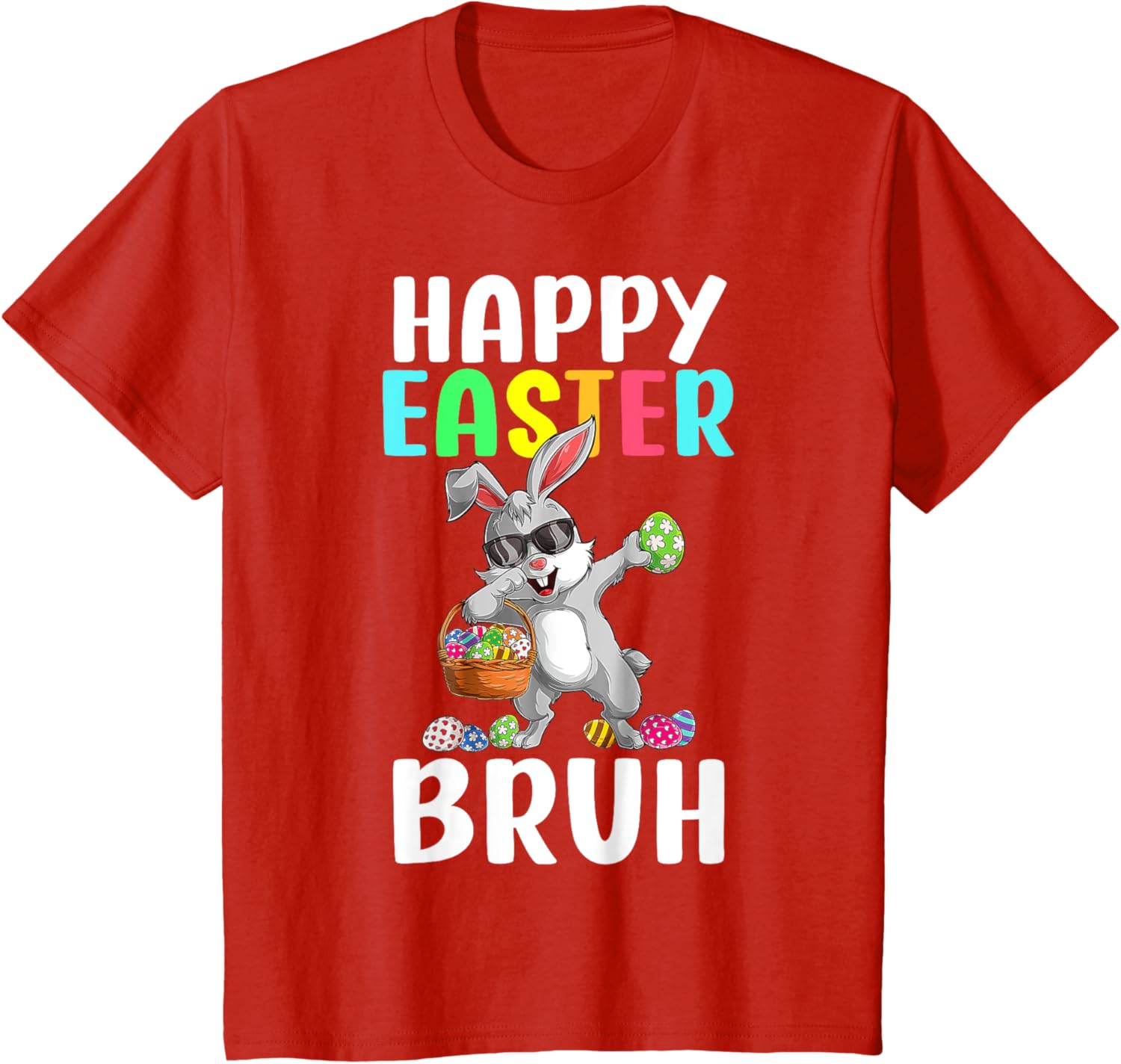 Dabbing Bunny Easter Bruh Meme Funny Saying Teens Boys Men T-Shirt