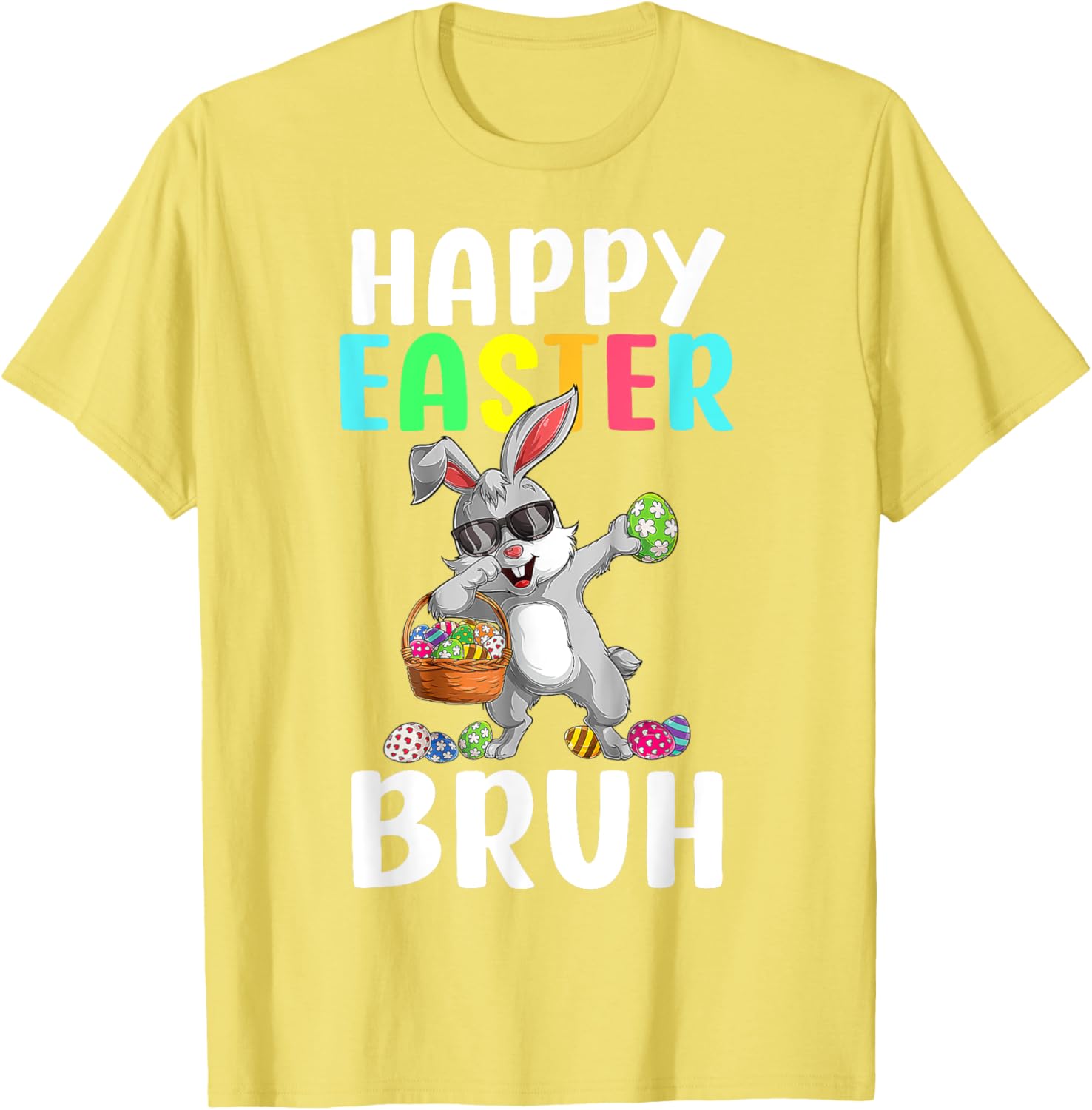 Dabbing Bunny Easter Bruh Meme Funny Saying Teens Boys Men T-Shirt