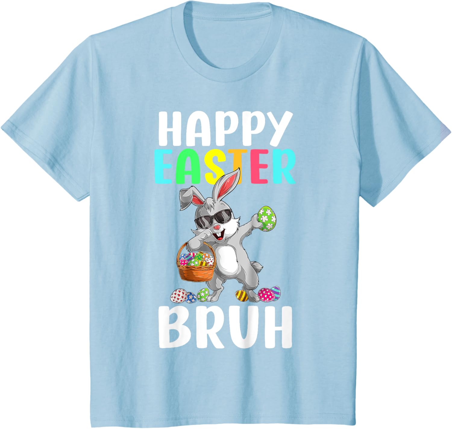 Dabbing Bunny Easter Bruh Meme Funny Saying Teens Boys Men T-Shirt