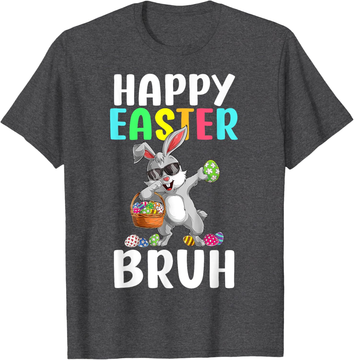 Dabbing Bunny Easter Bruh Meme Funny Saying Teens Boys Men T-Shirt