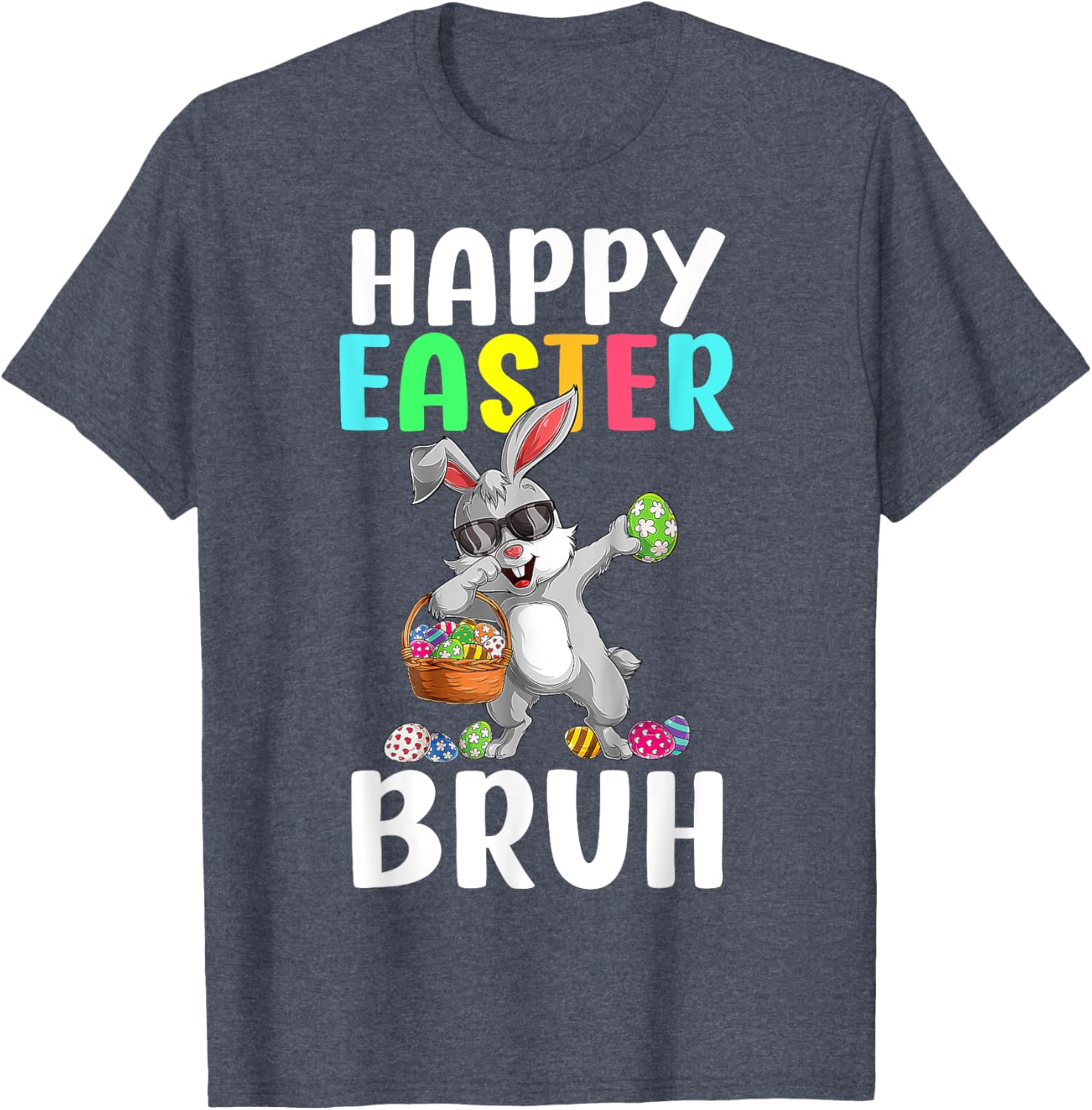 Dabbing Bunny Easter Bruh Meme Funny Saying Teens Boys Men T-Shirt