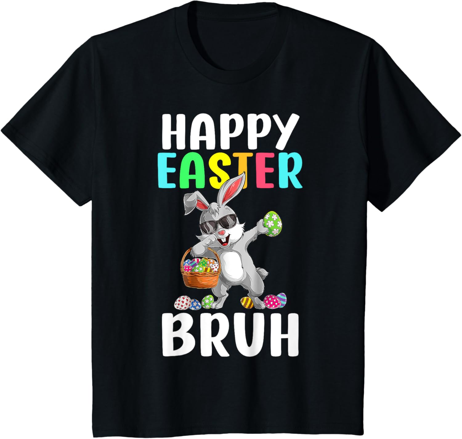 Dabbing Bunny Easter Bruh Meme Funny Saying Teens Boys Men T-Shirt