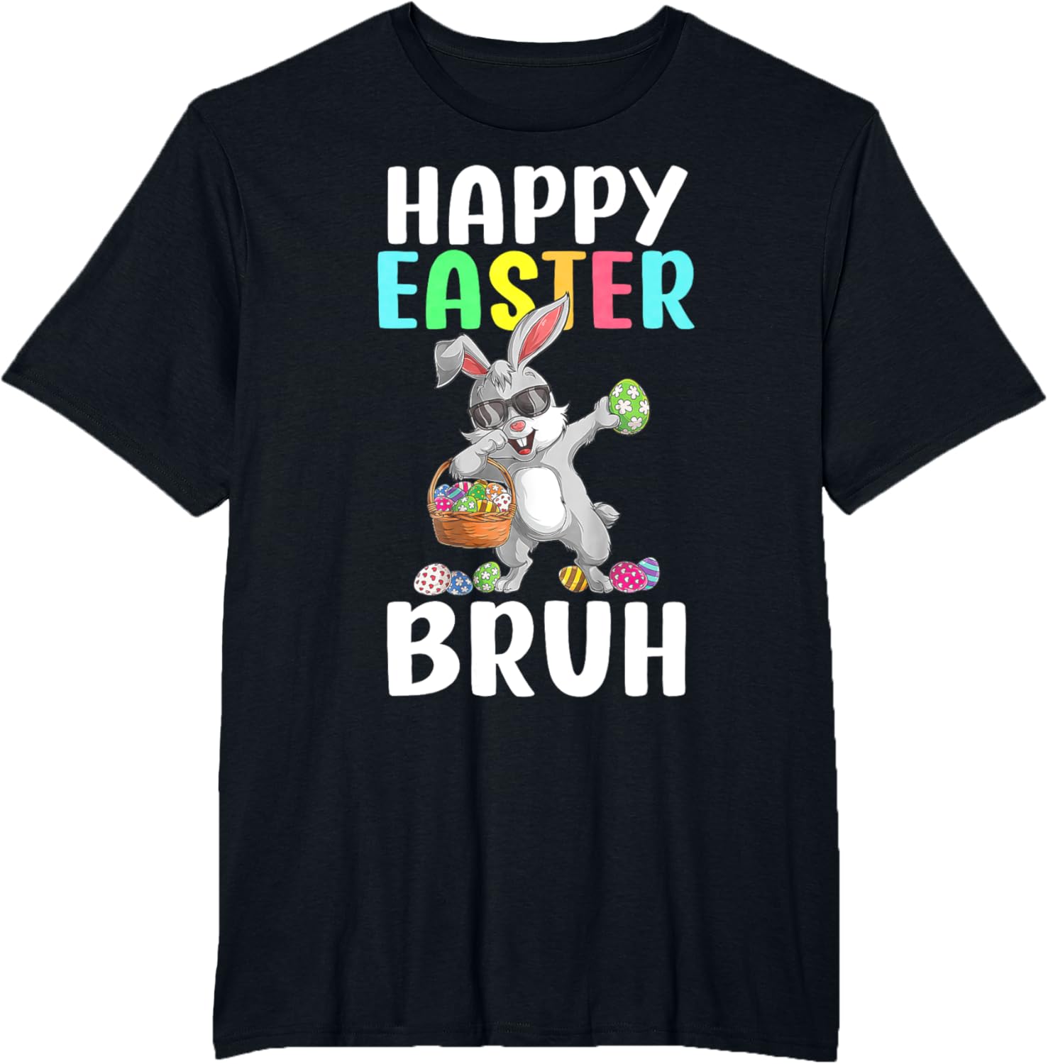 Dabbing Bunny Easter Bruh Meme Funny Saying Teens Boys Men T-Shirt