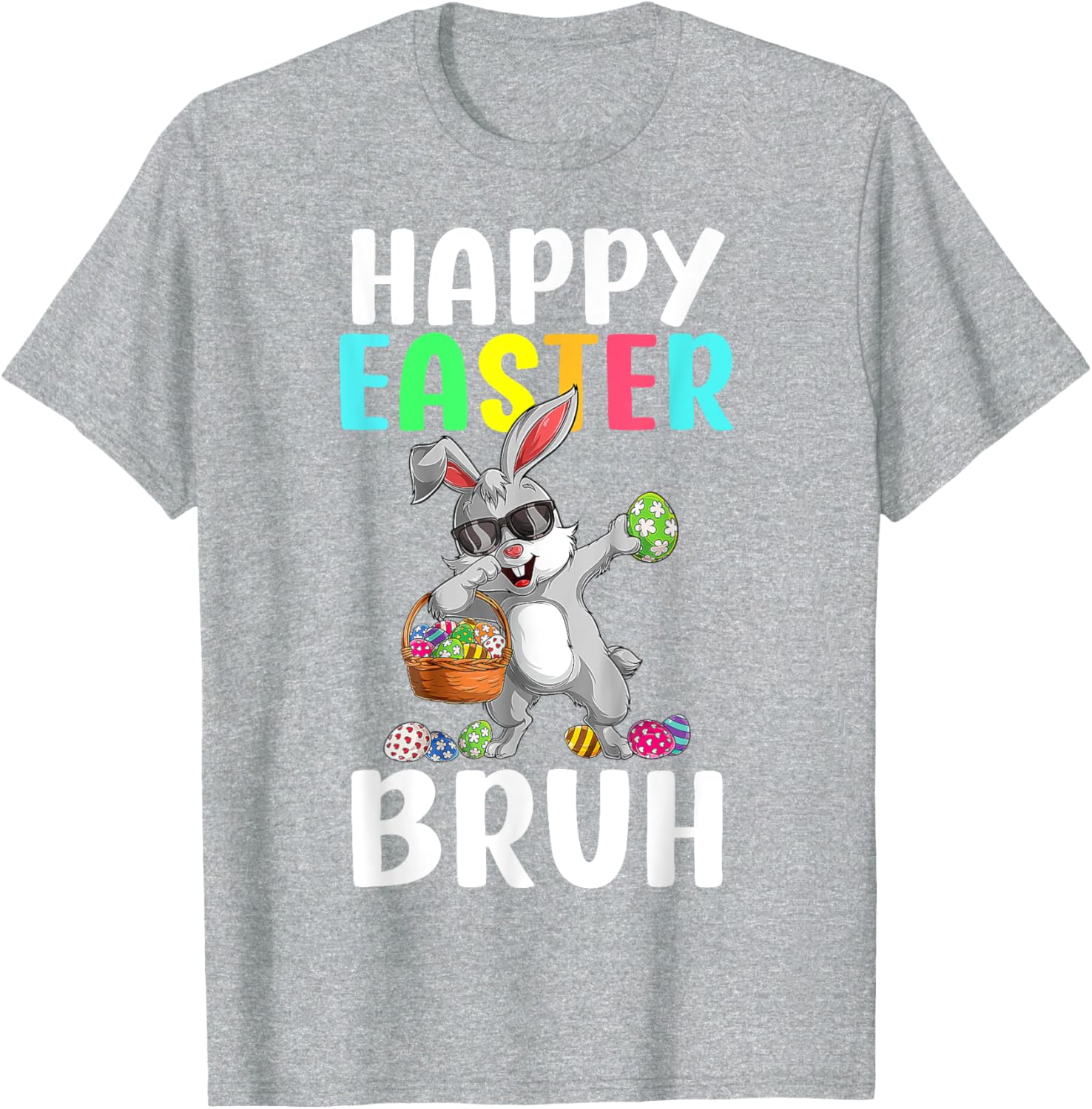 Dabbing Bunny Easter Bruh Meme Funny Saying Teens Boys Men T-Shirt