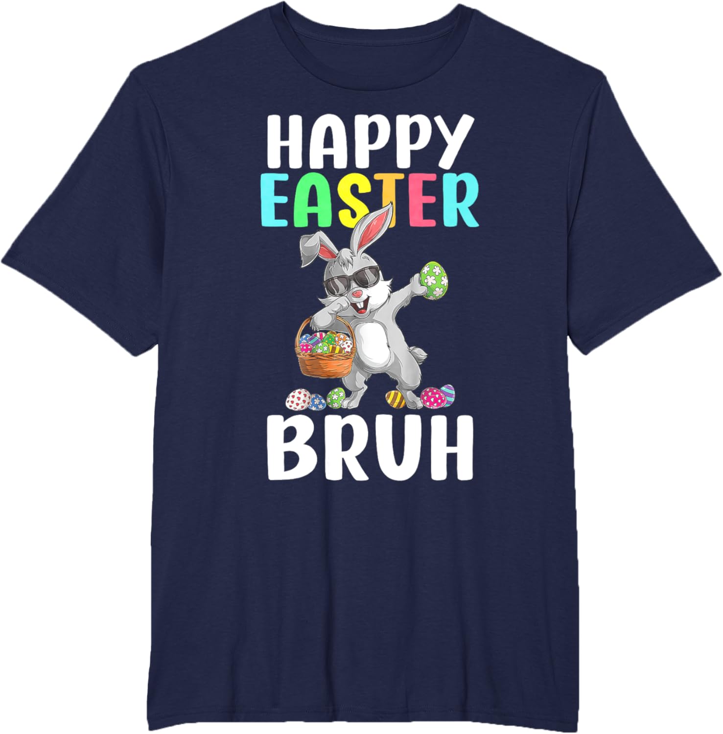 Dabbing Bunny Easter Bruh Meme Funny Saying Teens Boys Men T-Shirt