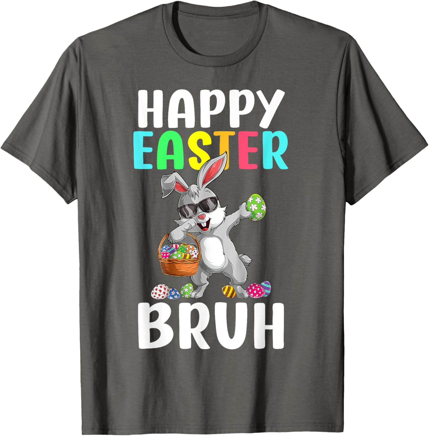 Dabbing Bunny Easter Bruh Meme Funny Saying Teens Boys Men T-Shirt