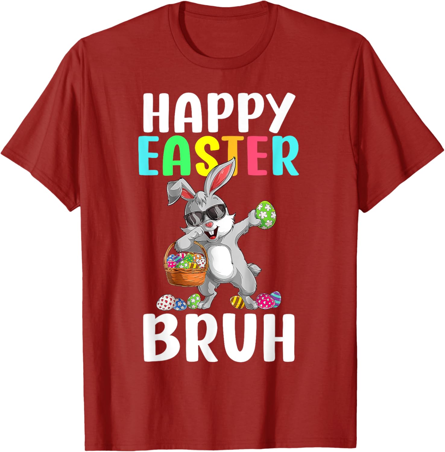 Dabbing Bunny Easter Bruh Meme Funny Saying Teens Boys Men T-Shirt