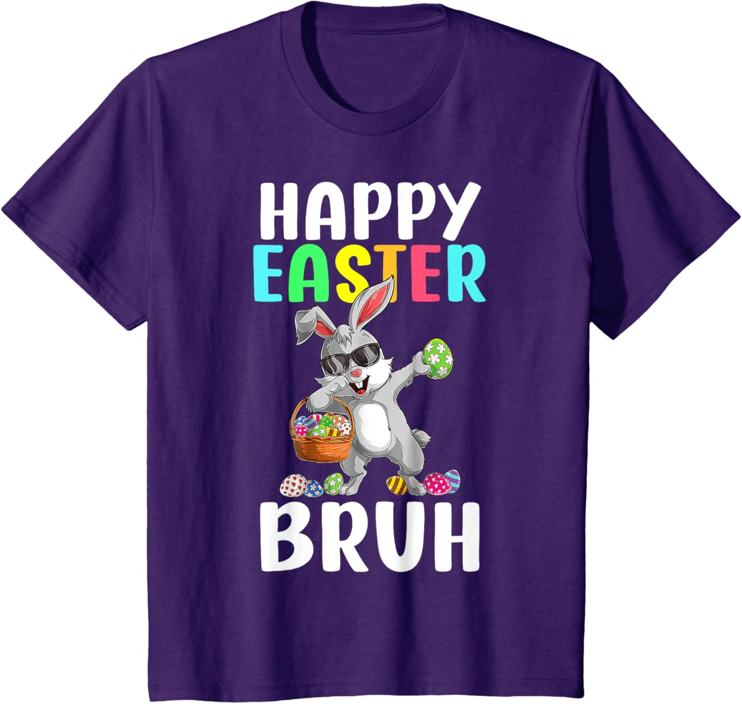 Dabbing Bunny Easter Bruh Meme Funny Saying Teens Boys Men T-Shirt