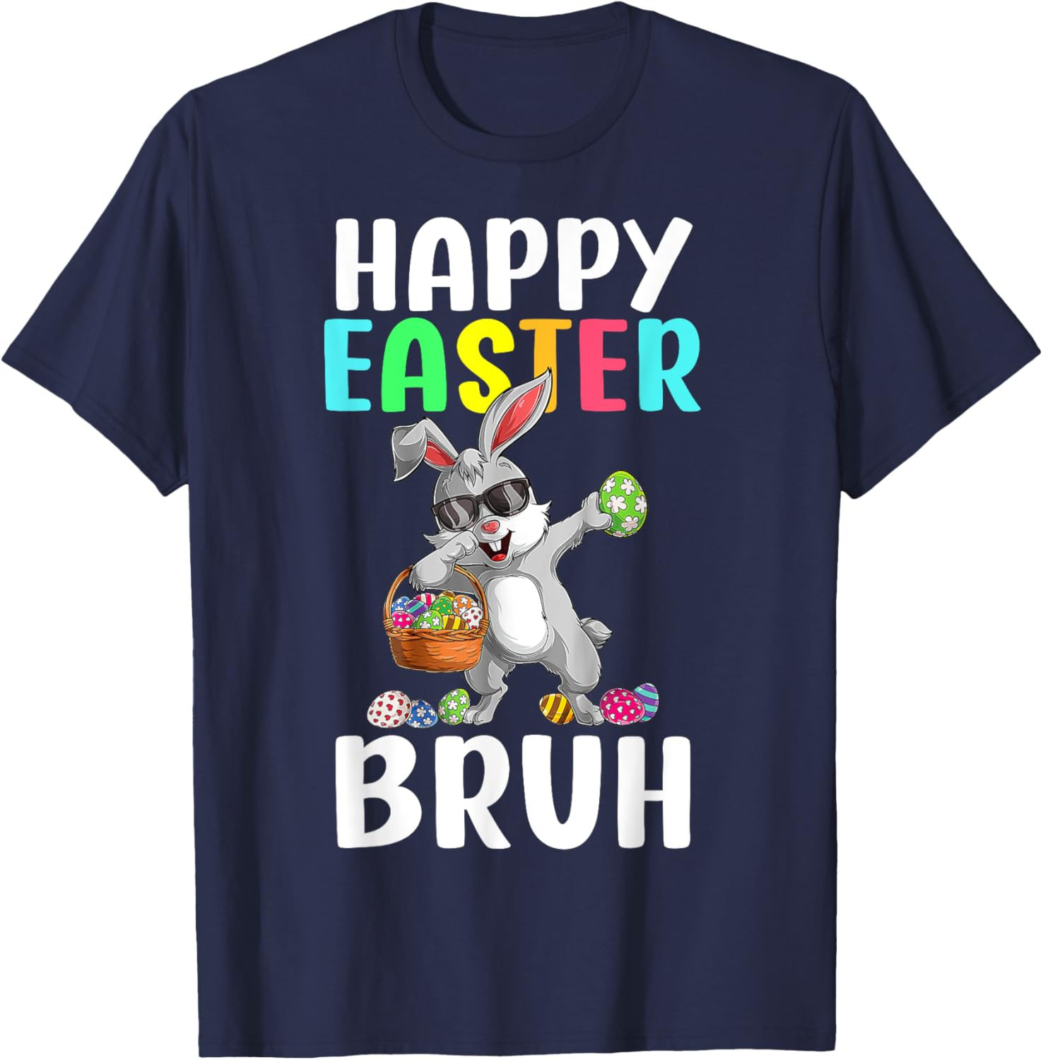 Dabbing Bunny Easter Bruh Meme Funny Saying Teens Boys Men T-Shirt